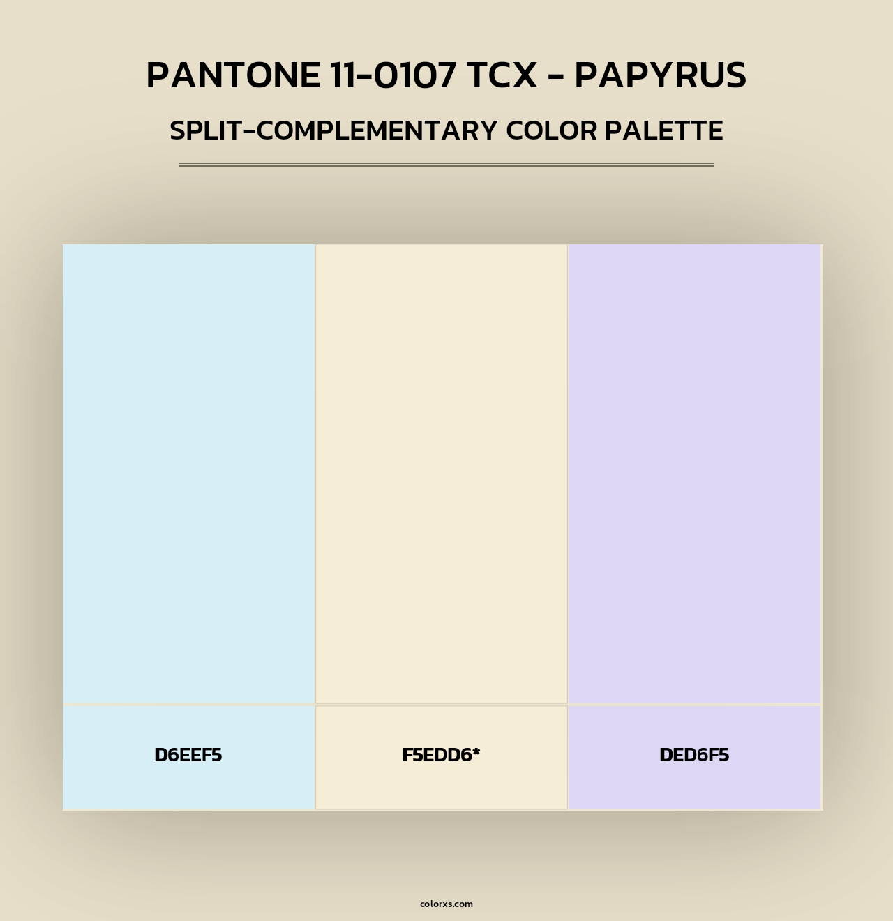 PANTONE 11-0107 TCX - Papyrus - Split-Complementary Color Palette