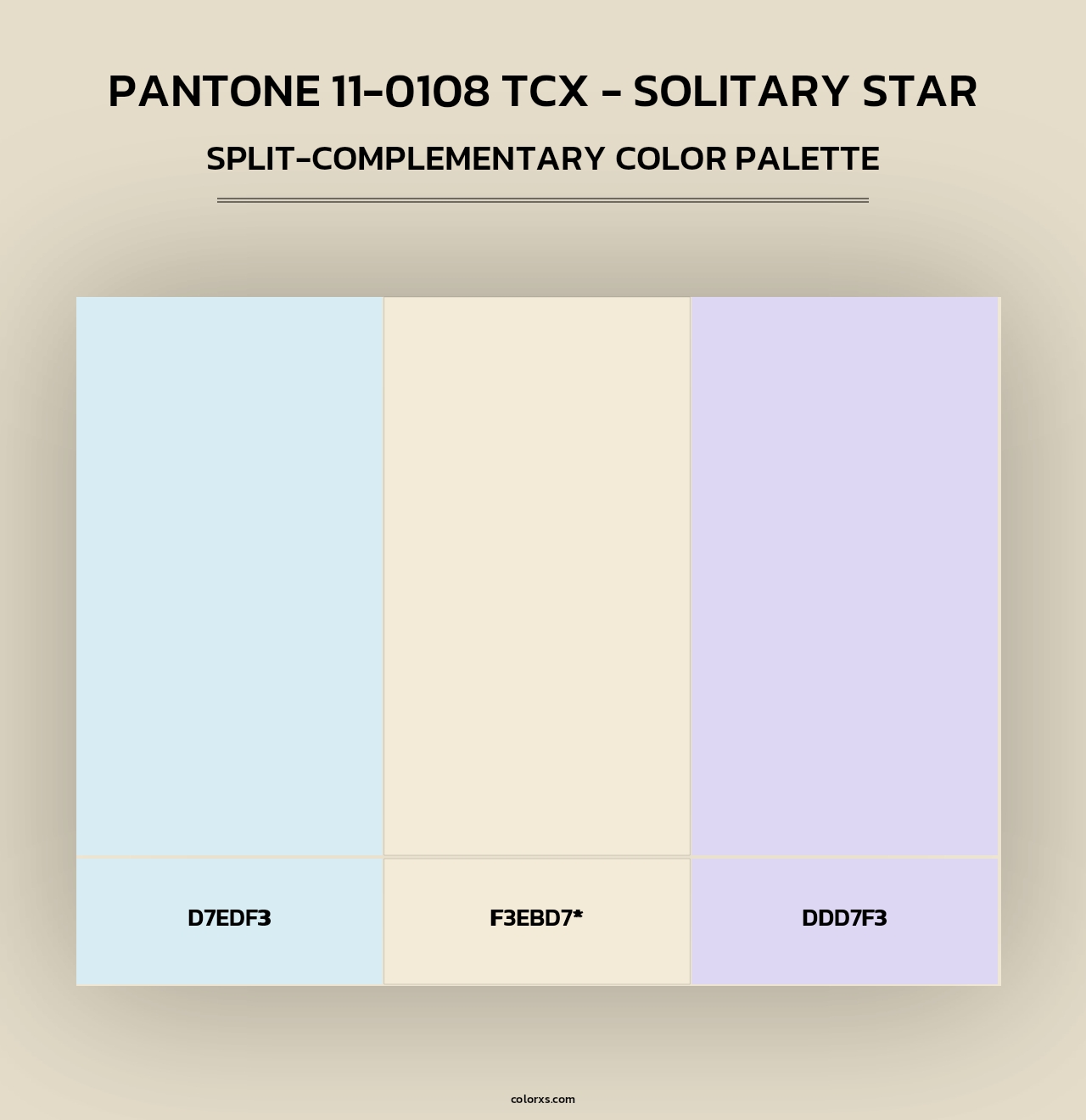PANTONE 11-0108 TCX - Solitary Star - Split-Complementary Color Palette
