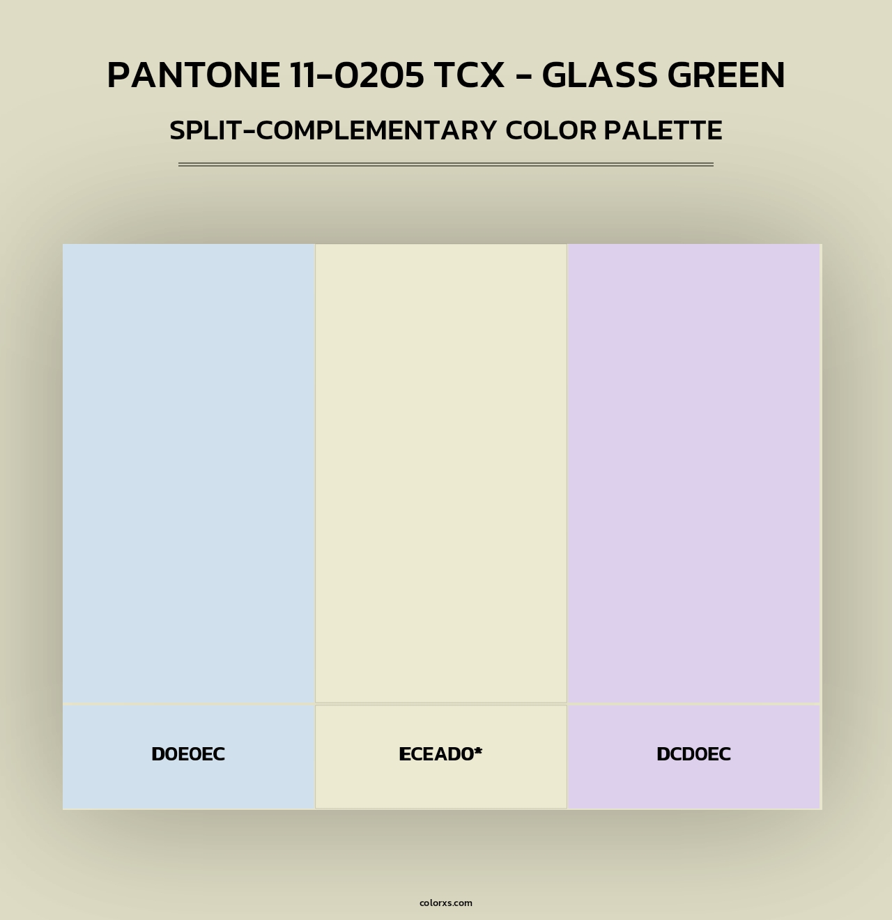 PANTONE 11-0205 TCX - Glass Green - Split-Complementary Color Palette