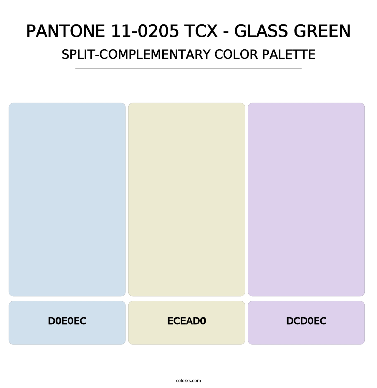 PANTONE 11-0205 TCX - Glass Green - Split-Complementary Color Palette