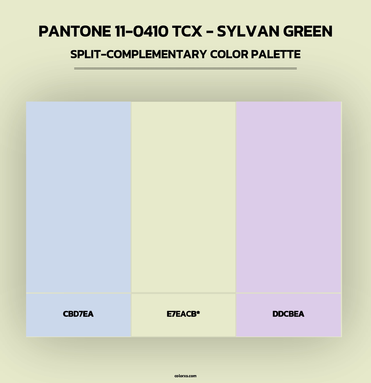 PANTONE 11-0410 TCX - Sylvan Green - Split-Complementary Color Palette