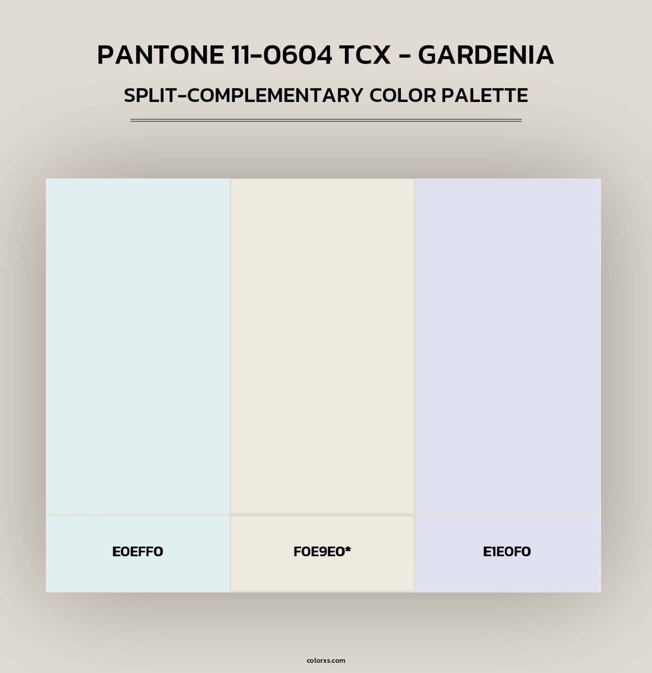 PANTONE 11-0604 TCX - Gardenia - Split-Complementary Color Palette