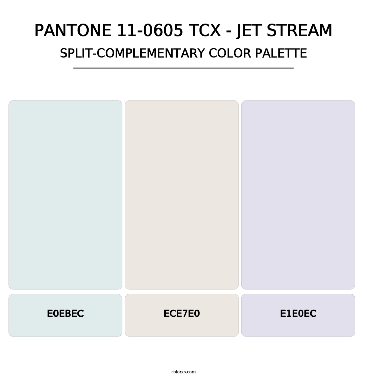 PANTONE 11-0605 TCX - Jet Stream - Split-Complementary Color Palette