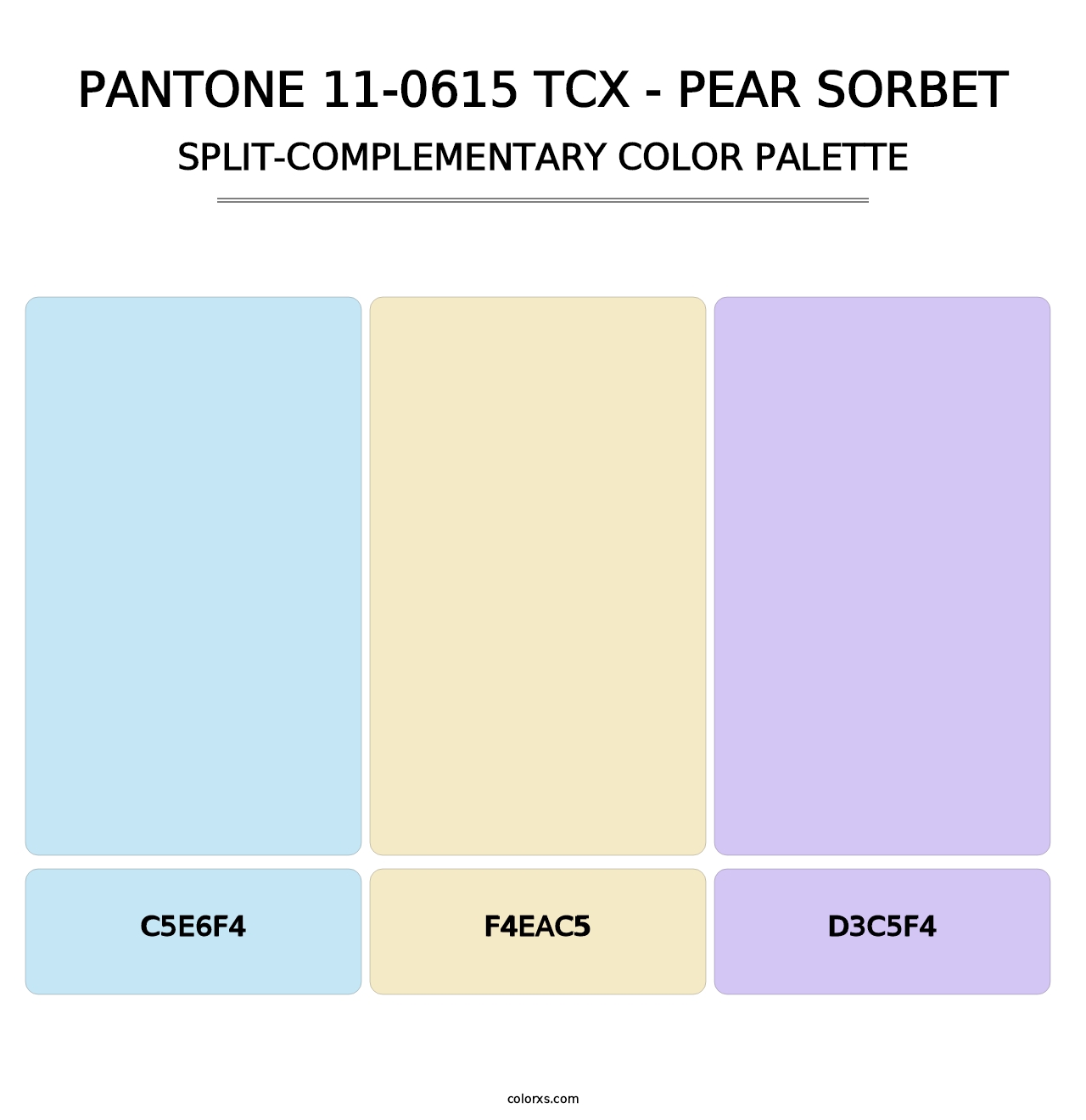PANTONE 11-0615 TCX - Pear Sorbet - Split-Complementary Color Palette