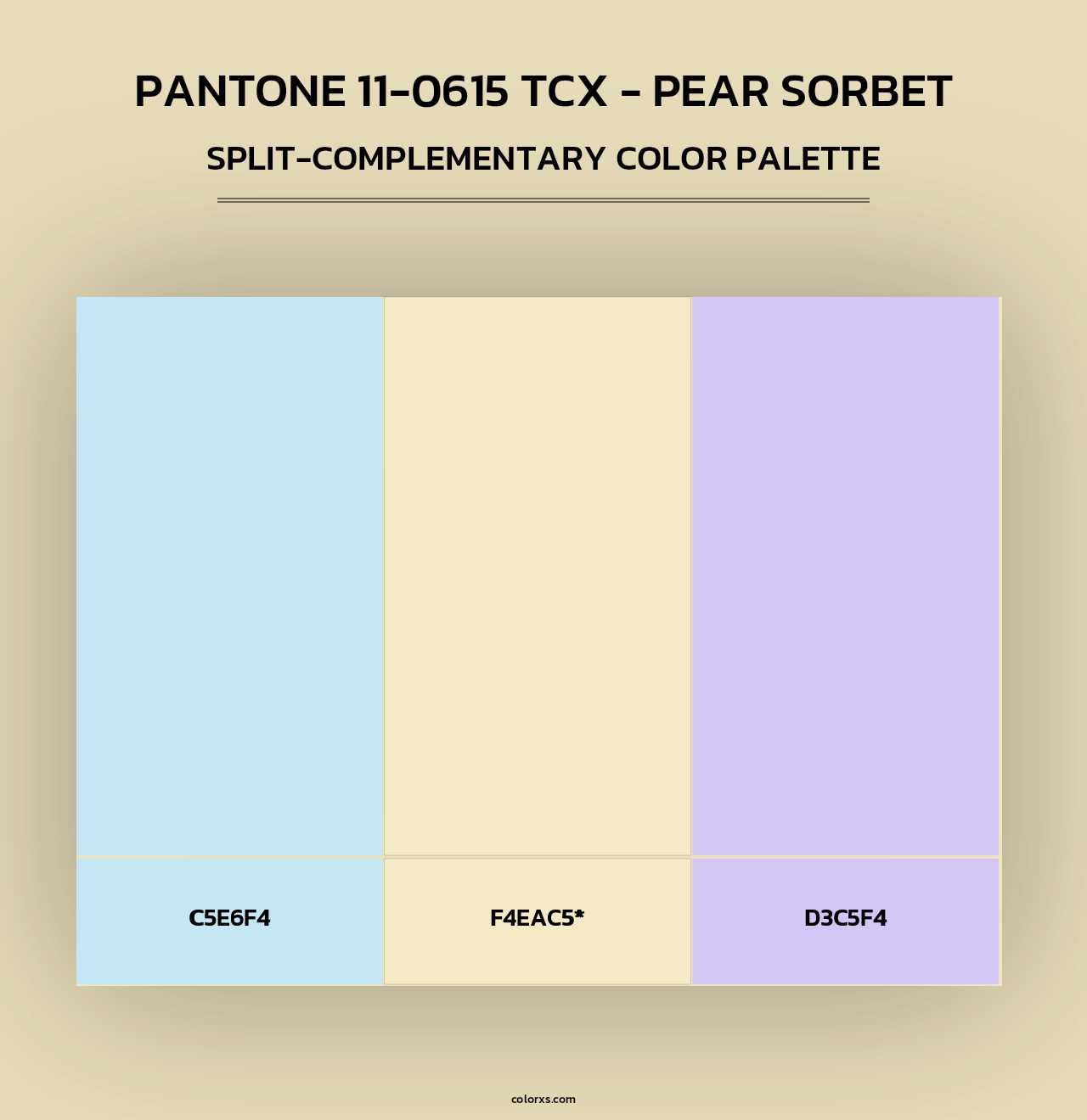 PANTONE 11-0615 TCX - Pear Sorbet - Split-Complementary Color Palette