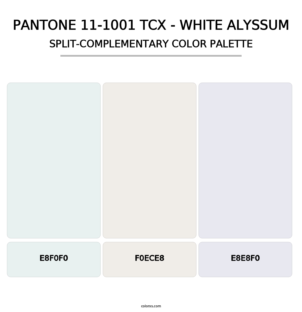 PANTONE 11-1001 TCX - White Alyssum - Split-Complementary Color Palette