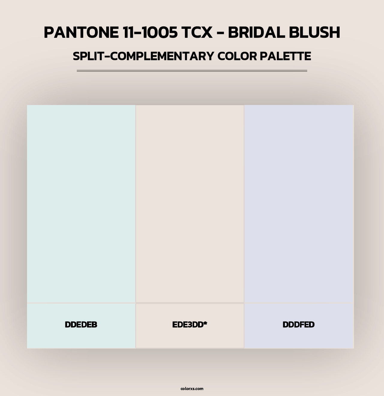 PANTONE 11-1005 TCX - Bridal Blush - Split-Complementary Color Palette