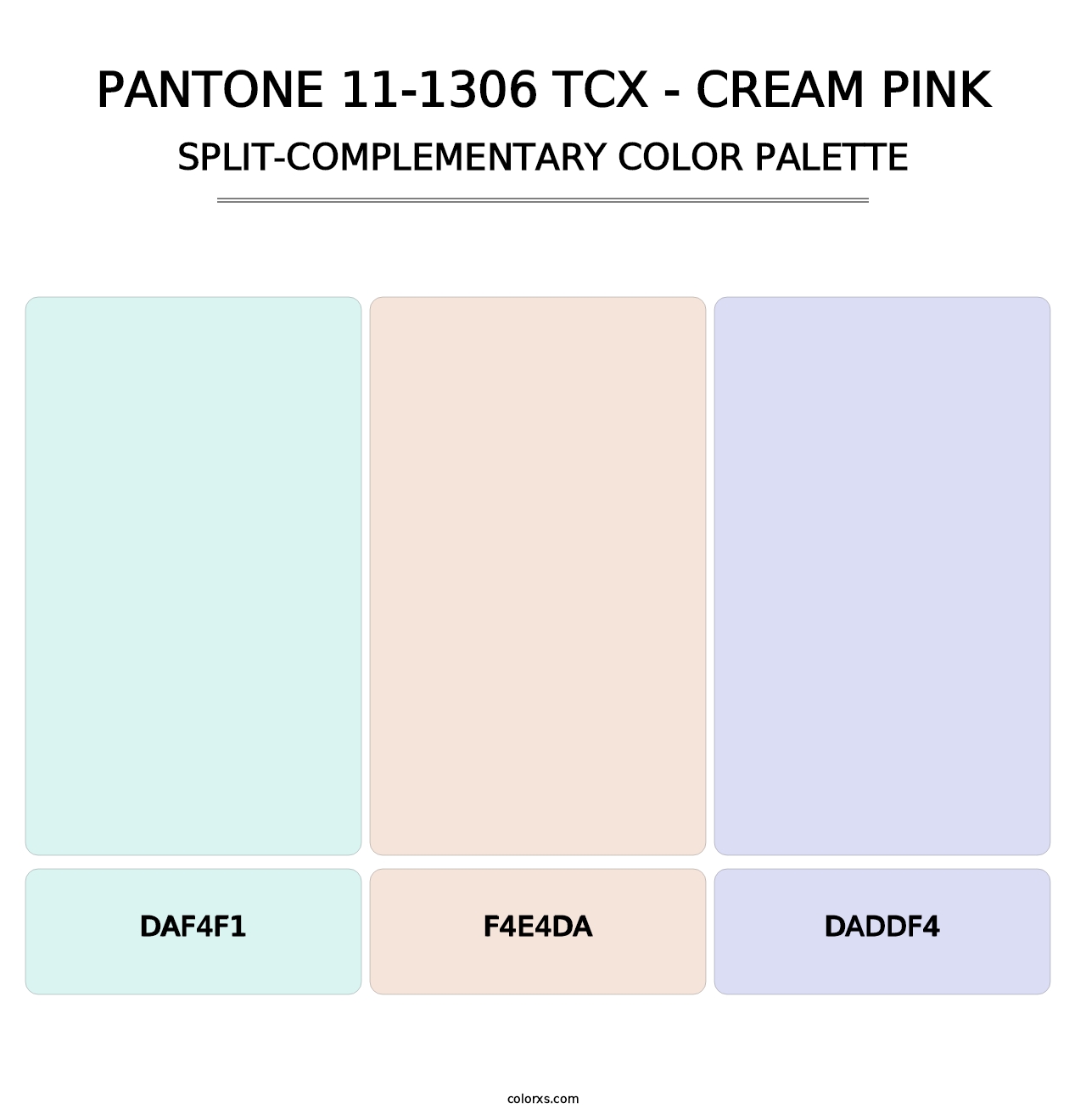PANTONE 11-1306 TCX - Cream Pink - Split-Complementary Color Palette