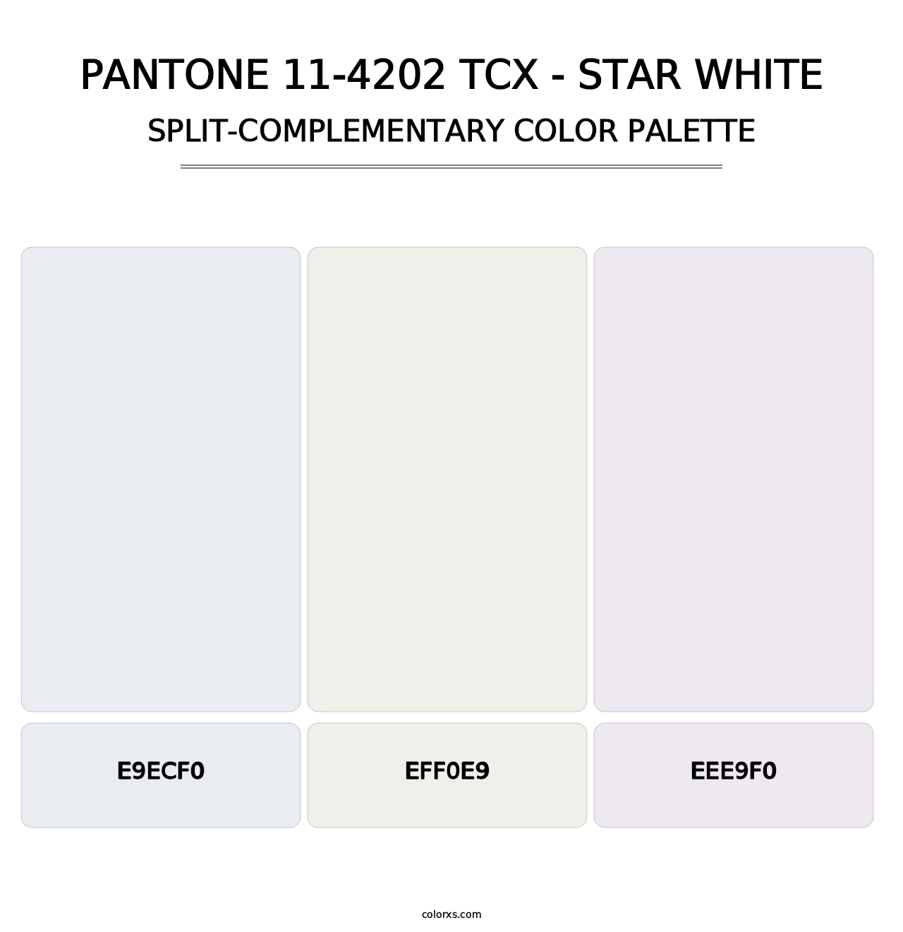 PANTONE 11-4202 TCX - Star White - Split-Complementary Color Palette