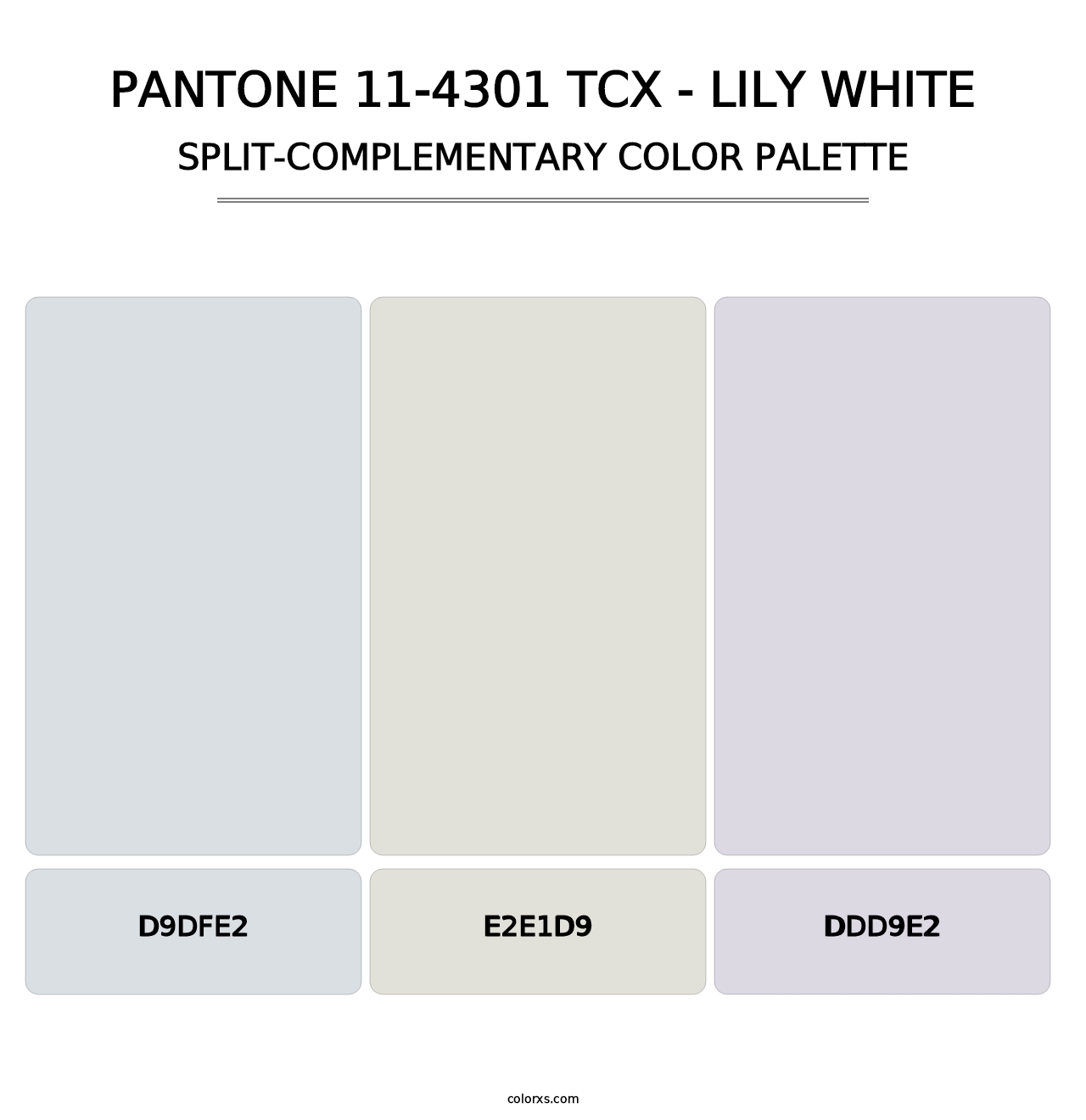 PANTONE 11-4301 TCX - Lily White - Split-Complementary Color Palette