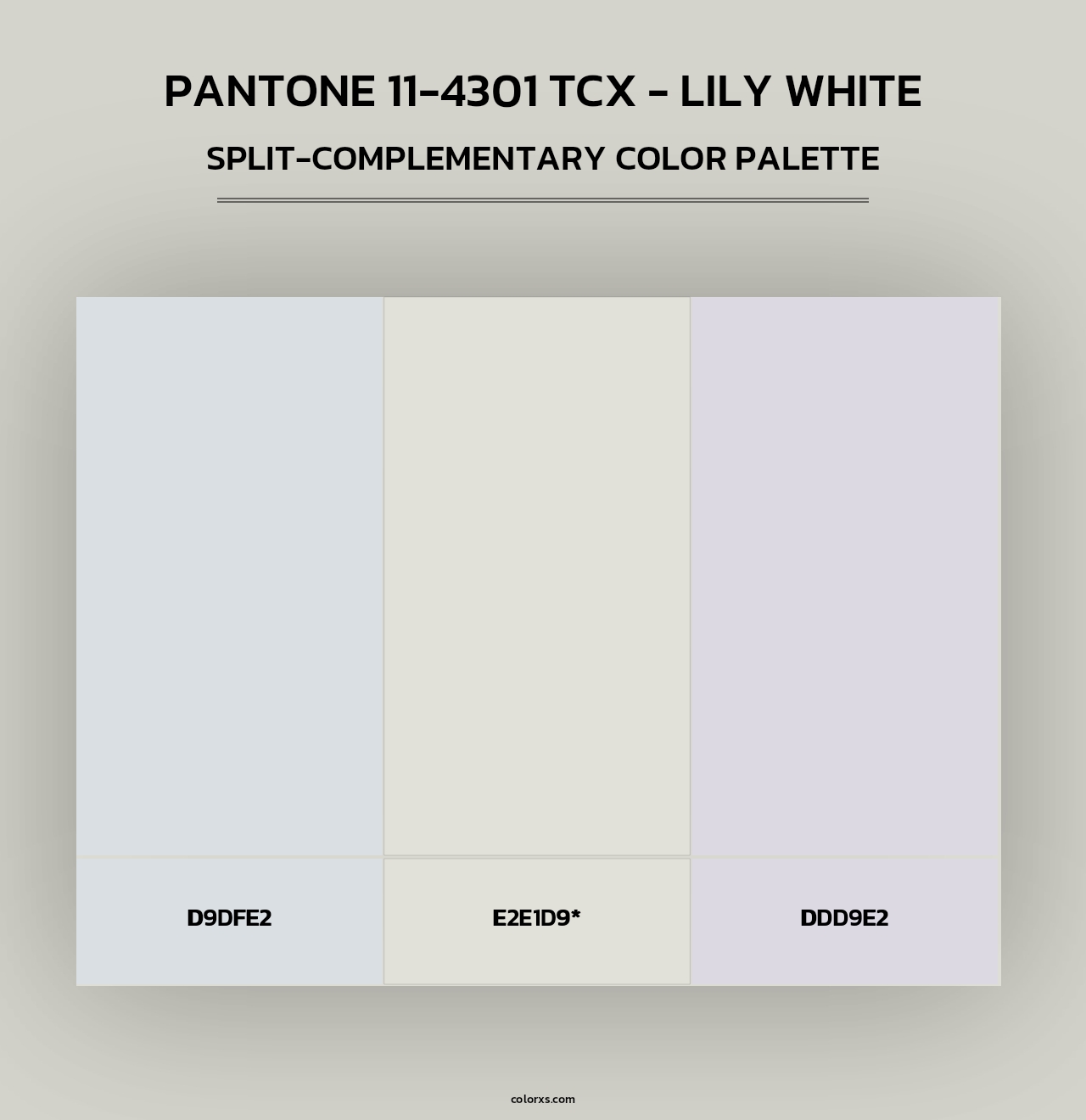 PANTONE 11-4301 TCX - Lily White - Split-Complementary Color Palette