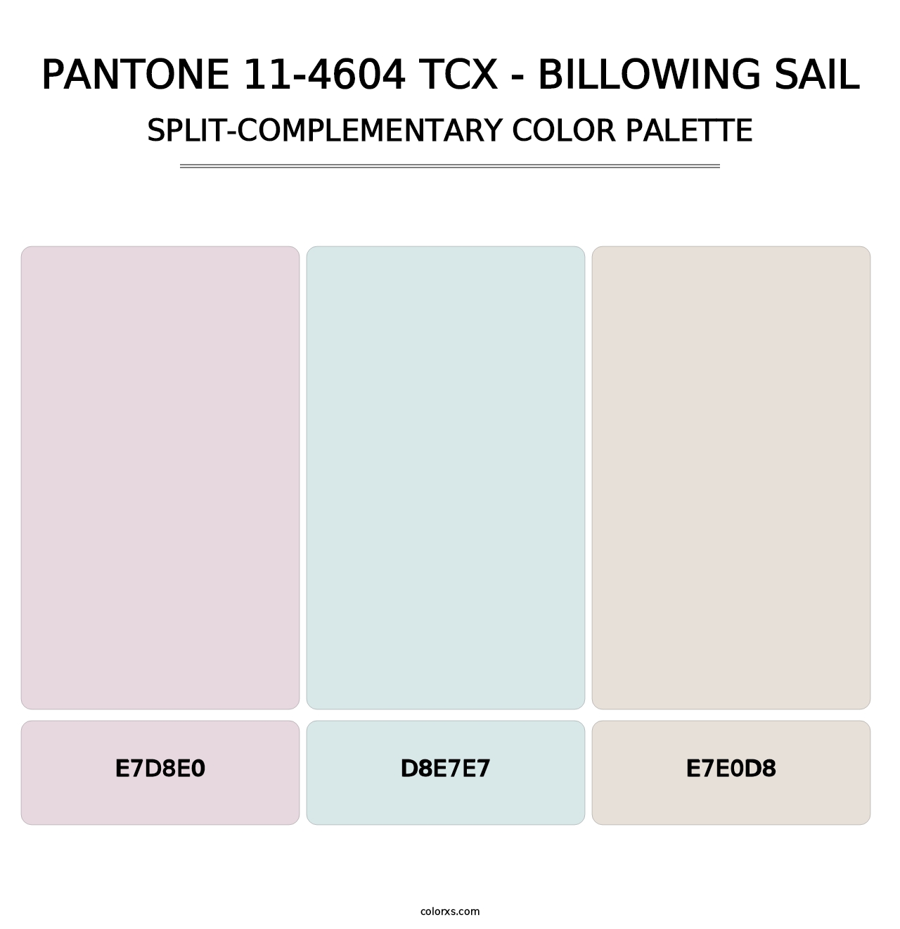 PANTONE 11-4604 TCX - Billowing Sail - Split-Complementary Color Palette