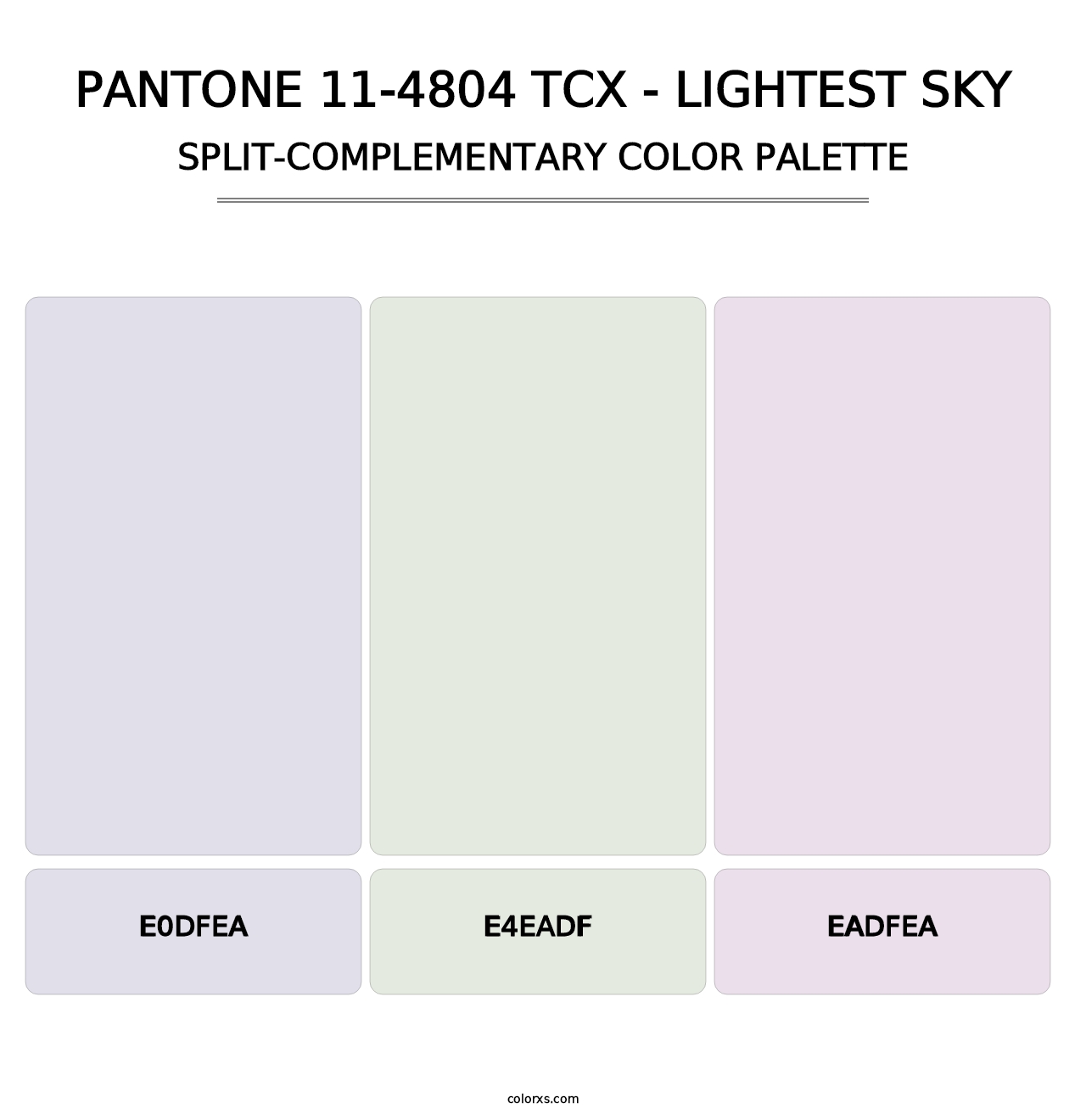 PANTONE 11-4804 TCX - Lightest Sky - Split-Complementary Color Palette