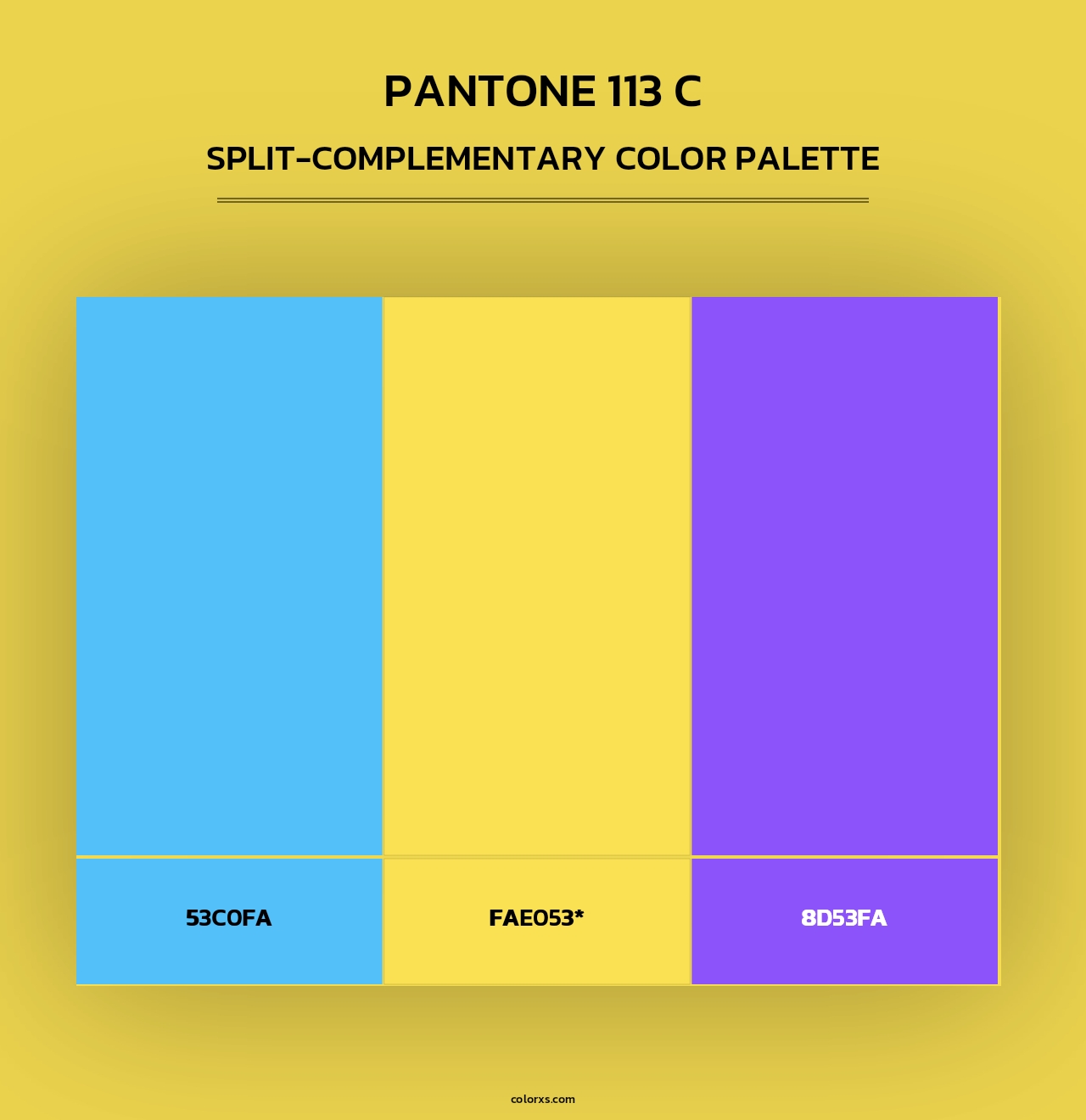 PANTONE 113 C - Split-Complementary Color Palette