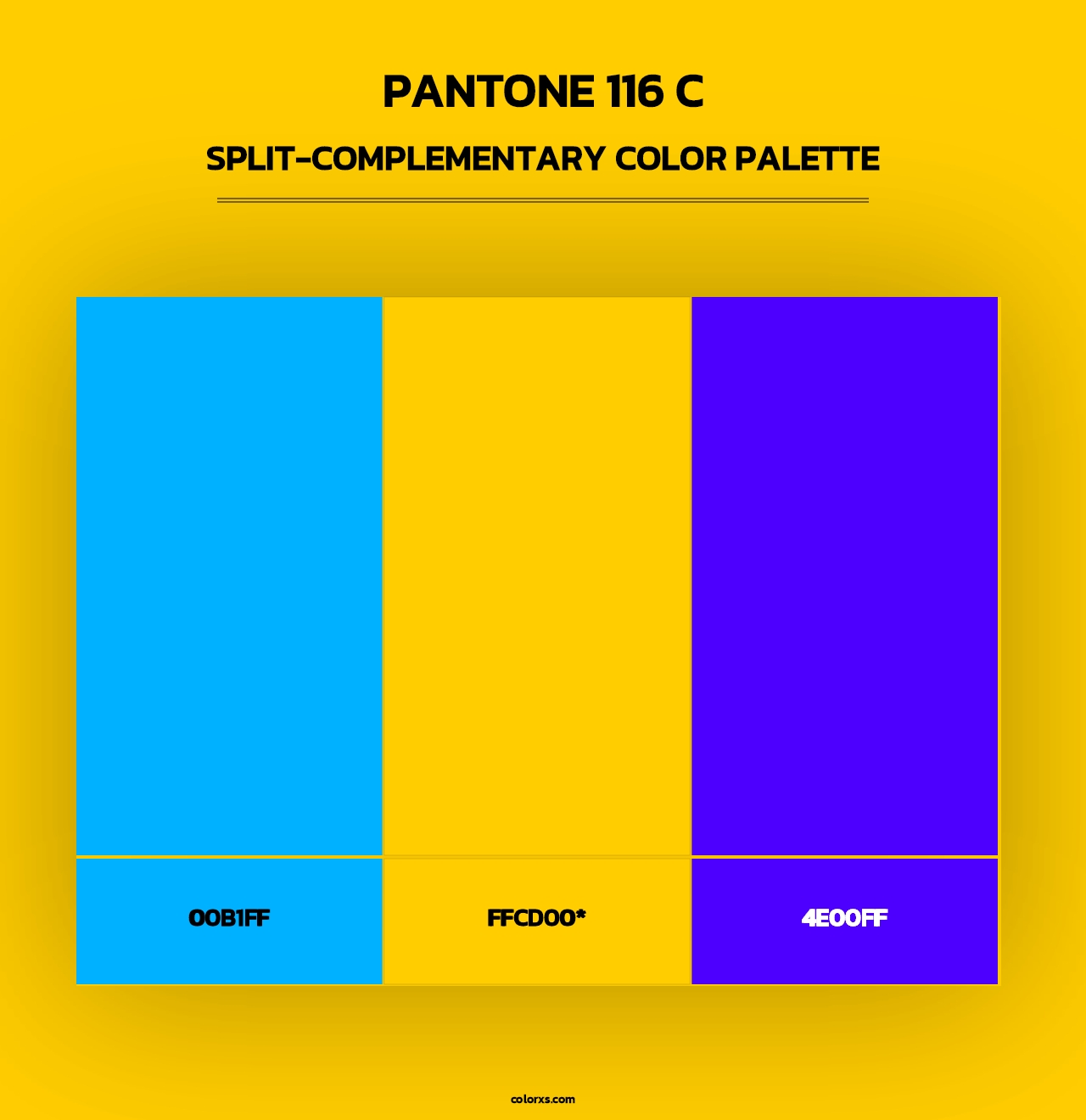 PANTONE 116 C - Split-Complementary Color Palette