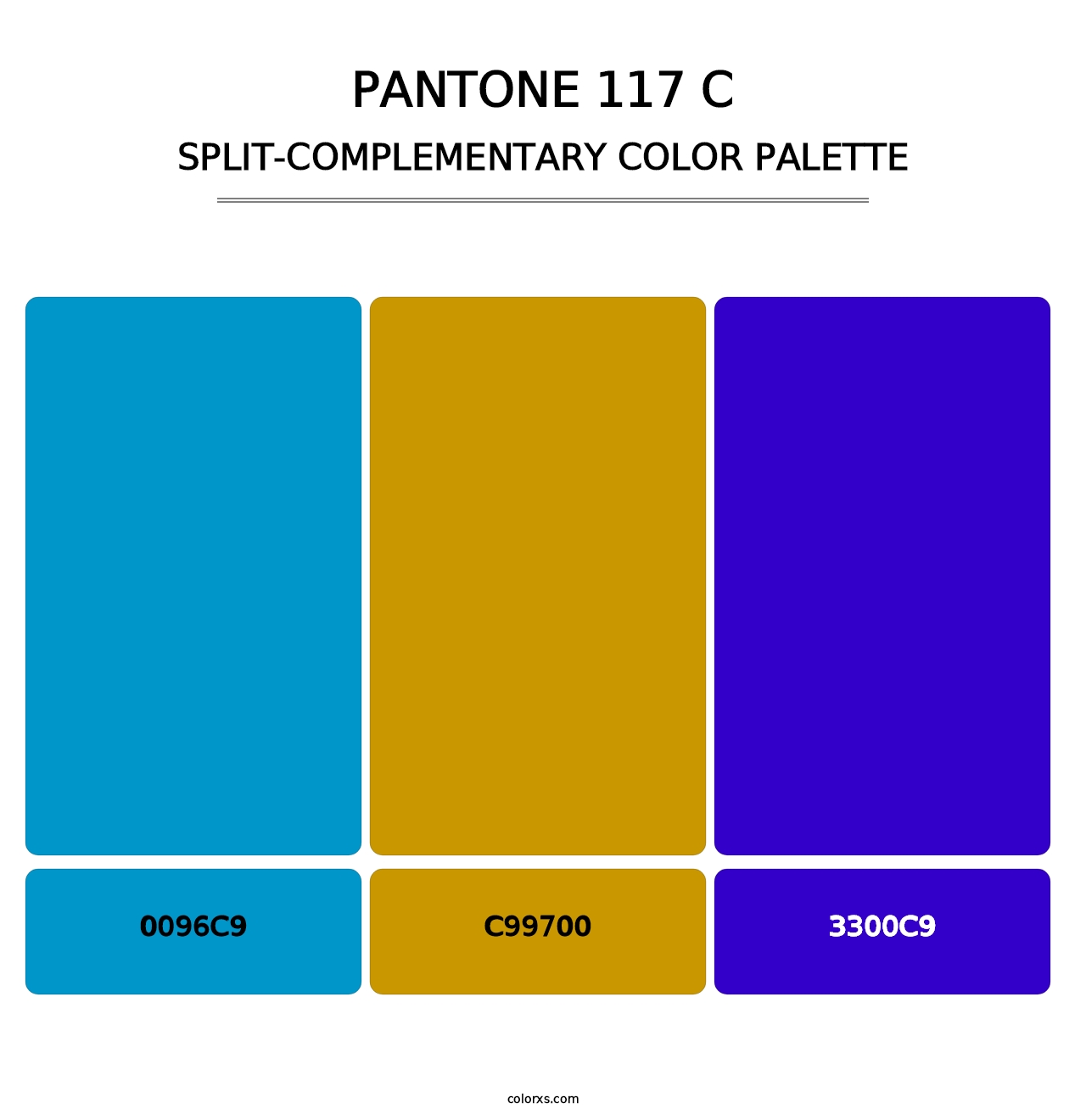 PANTONE 117 C - Split-Complementary Color Palette