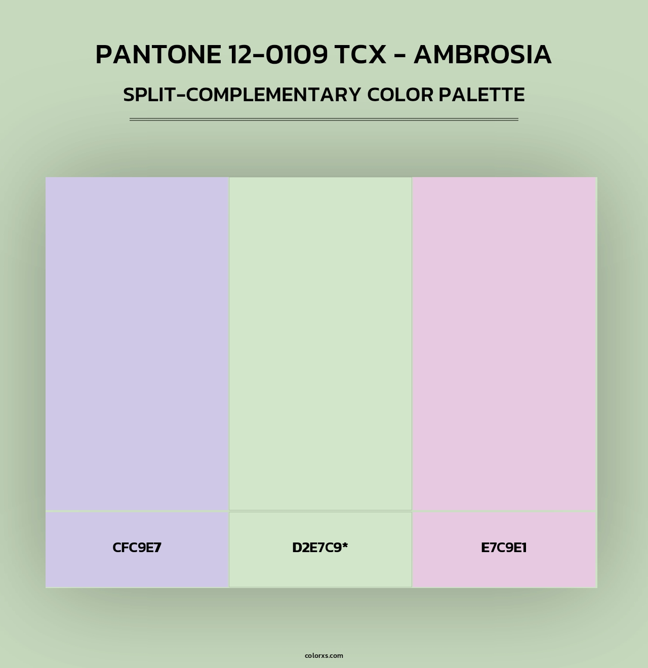 PANTONE 12-0109 TCX - Ambrosia - Split-Complementary Color Palette
