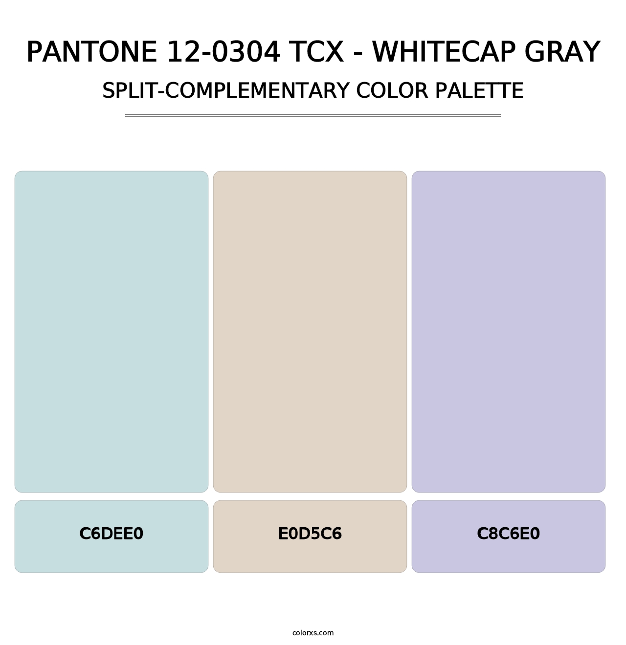 PANTONE 12-0304 TCX - Whitecap Gray - Split-Complementary Color Palette