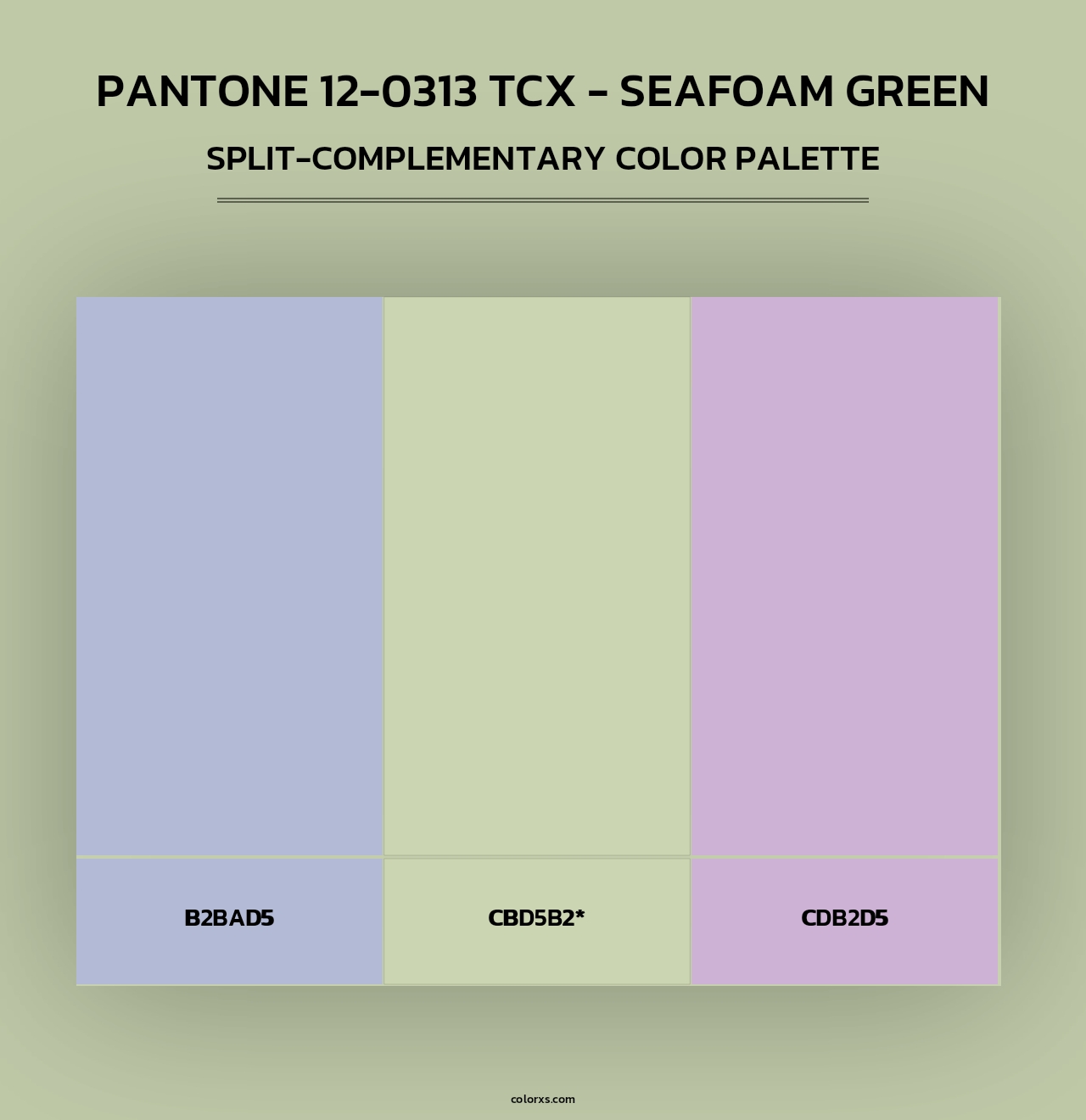 PANTONE 12-0313 TCX - Seafoam Green - Split-Complementary Color Palette
