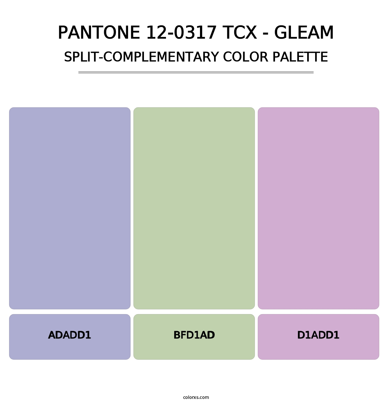 PANTONE 12-0317 TCX - Gleam - Split-Complementary Color Palette