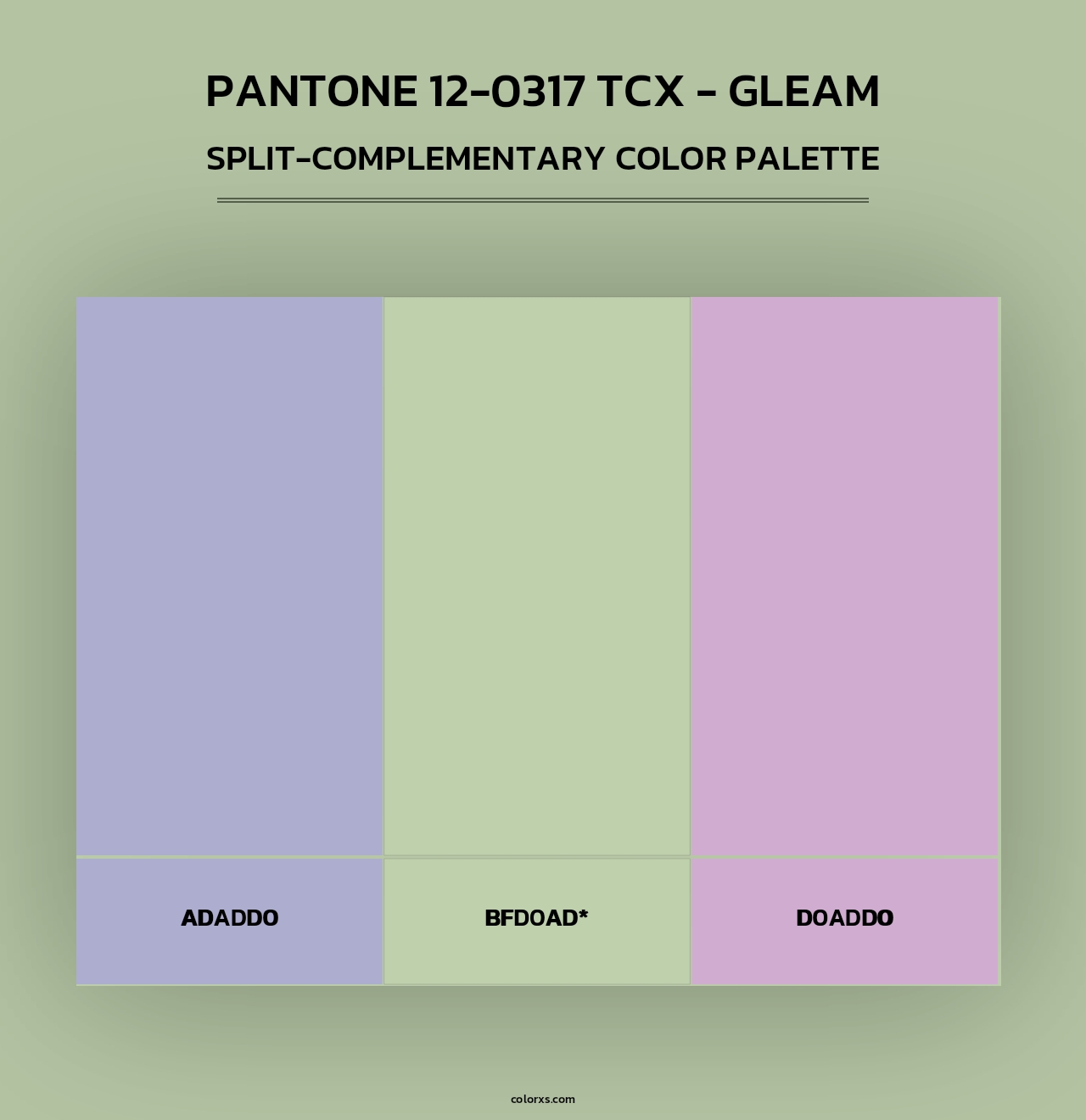 PANTONE 12-0317 TCX - Gleam - Split-Complementary Color Palette