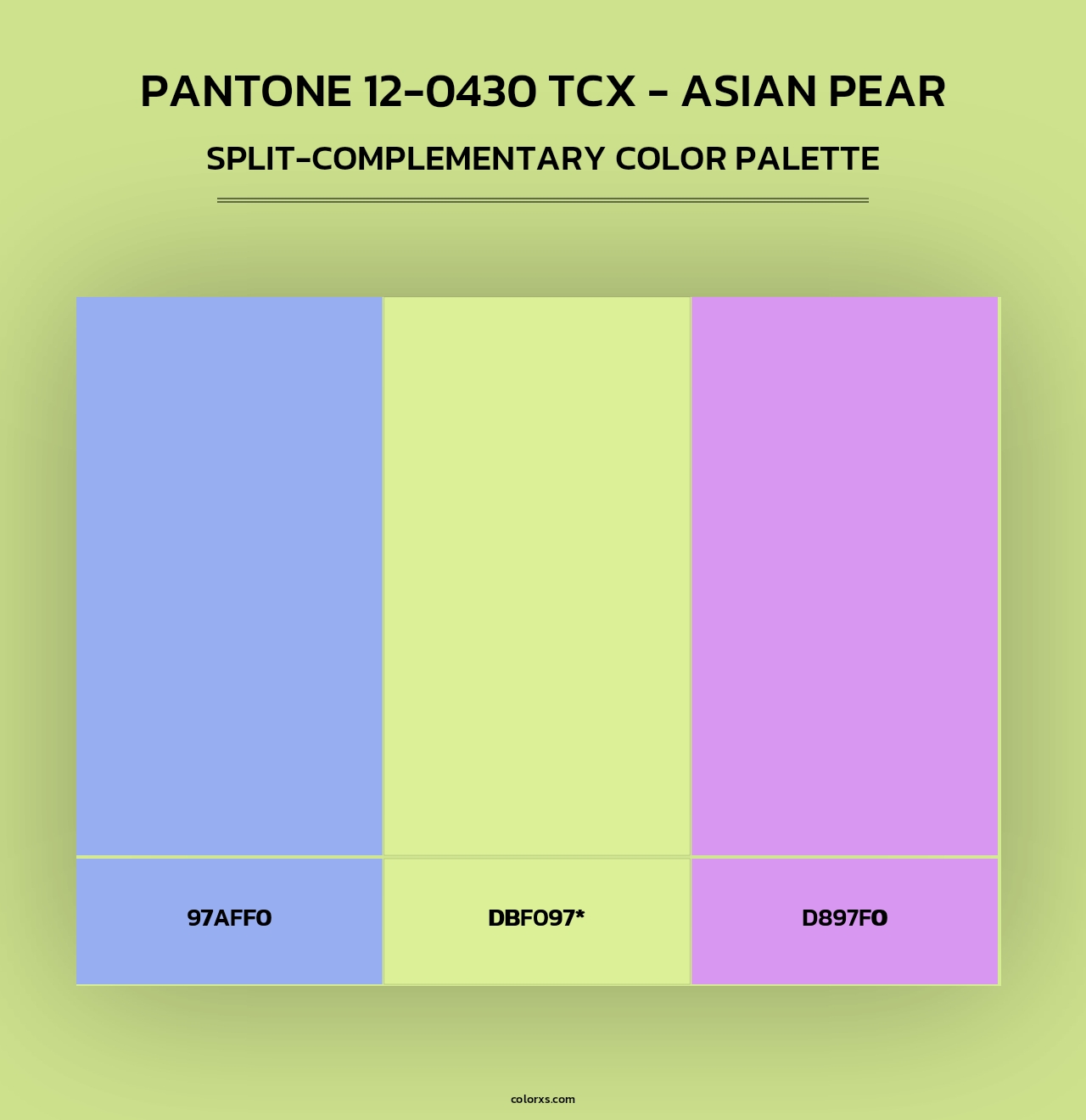 PANTONE 12-0430 TCX - Asian Pear - Split-Complementary Color Palette