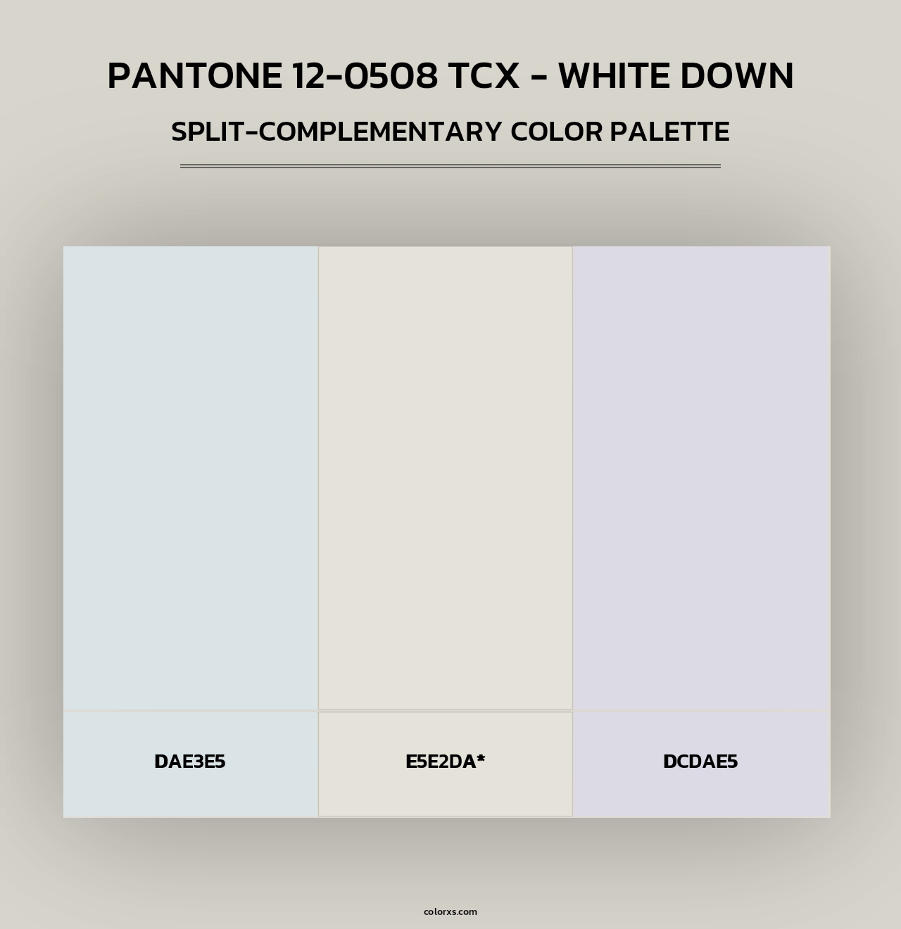 PANTONE 12-0508 TCX - White Down - Split-Complementary Color Palette