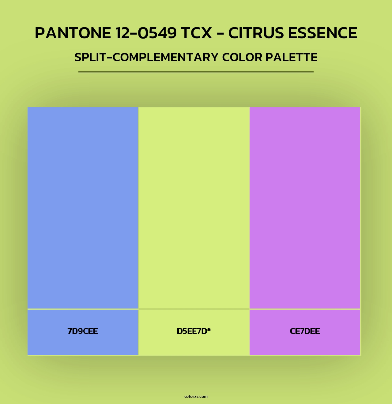 PANTONE 12-0549 TCX - Citrus Essence - Split-Complementary Color Palette