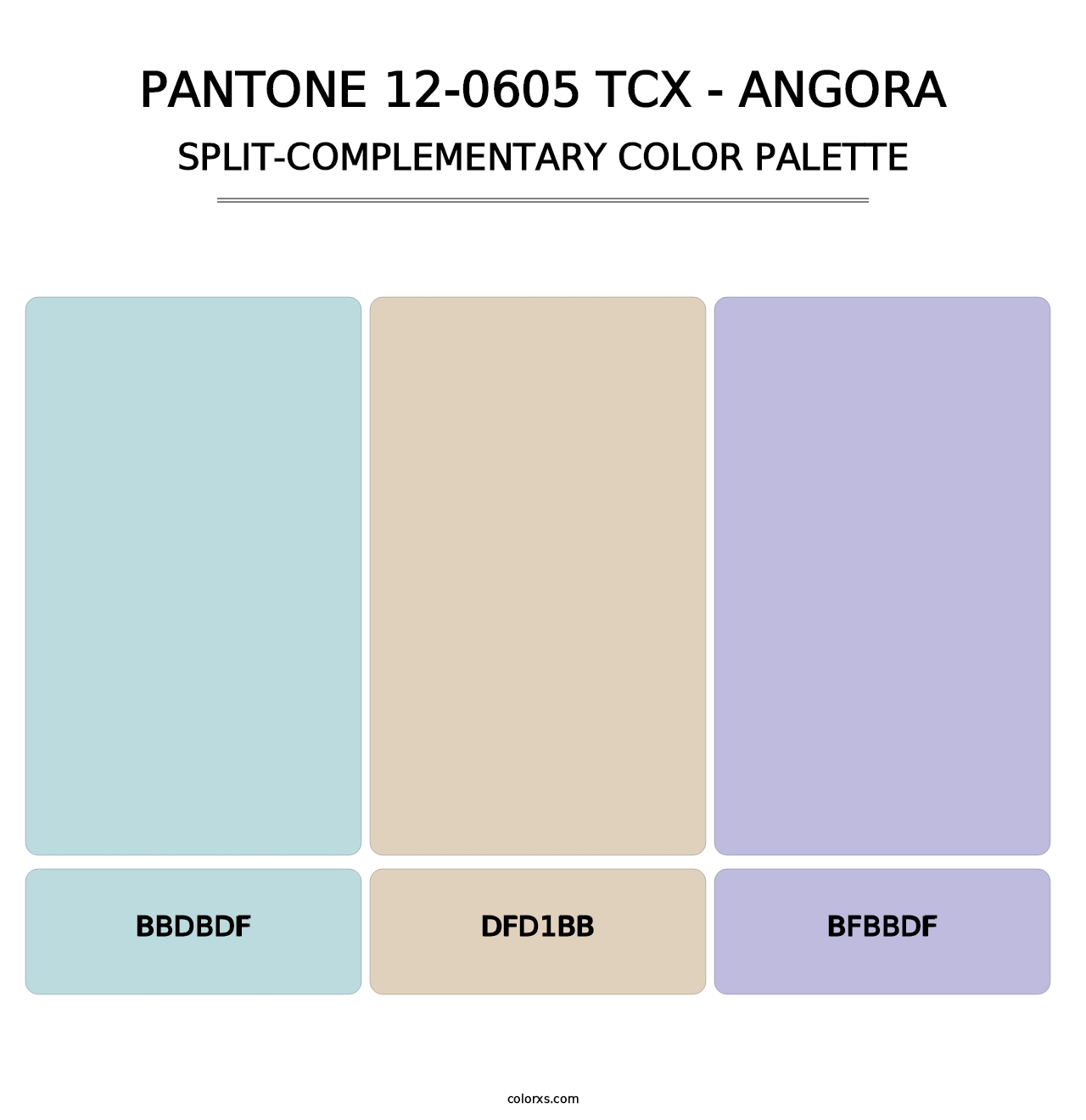 PANTONE 12-0605 TCX - Angora - Split-Complementary Color Palette