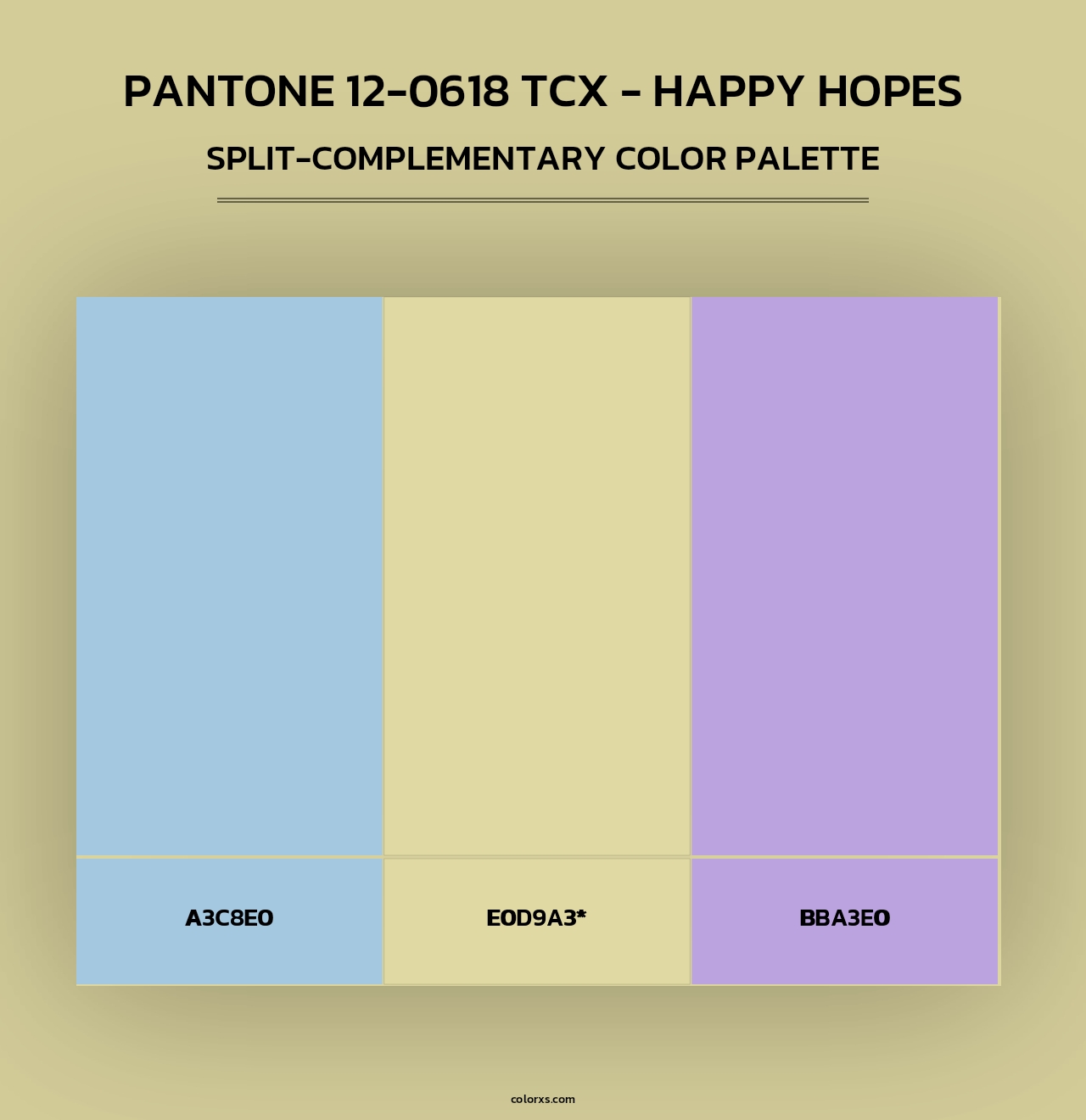 PANTONE 12-0618 TCX - Happy Hopes - Split-Complementary Color Palette