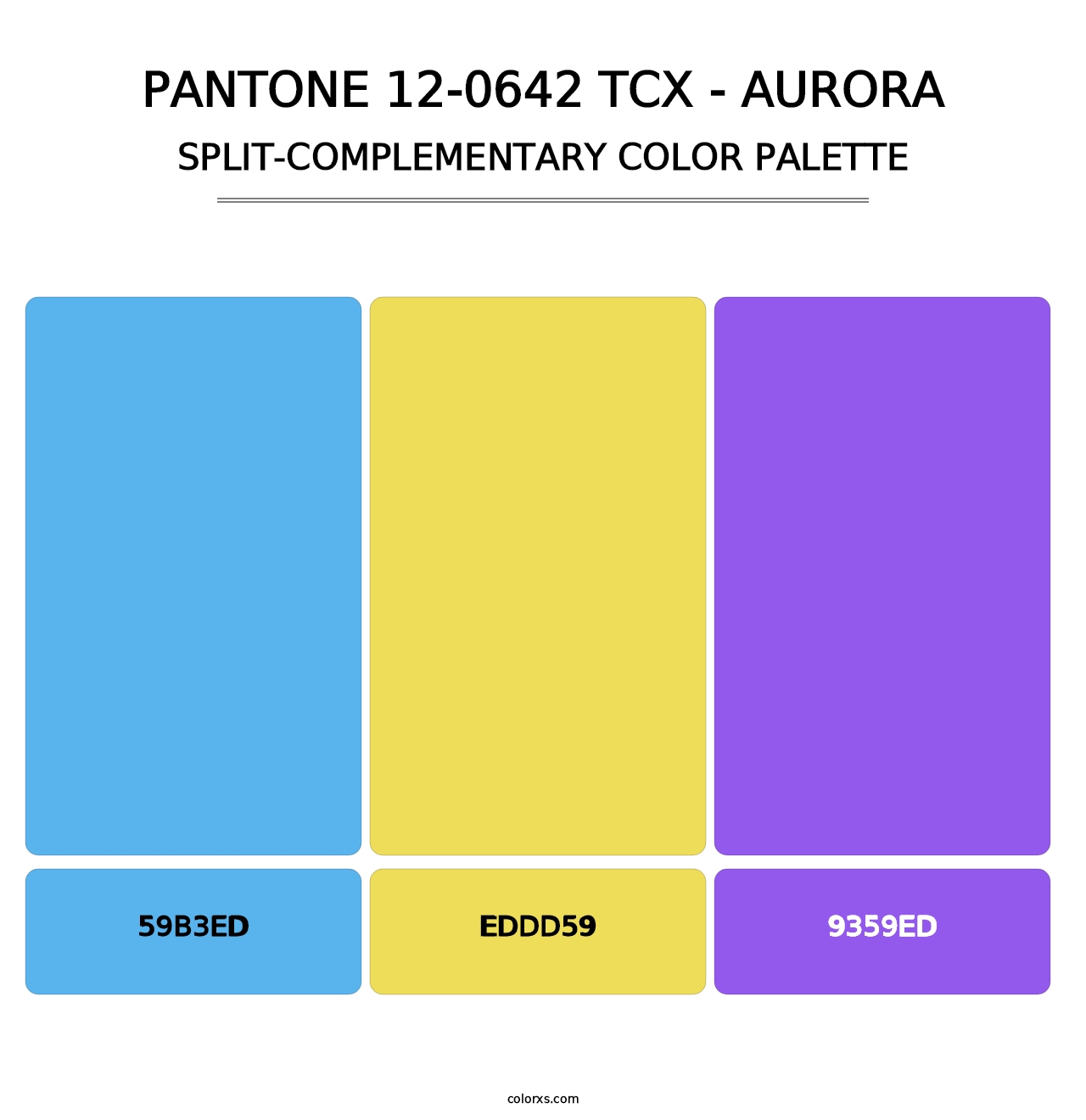 PANTONE 12-0642 TCX - Aurora - Split-Complementary Color Palette