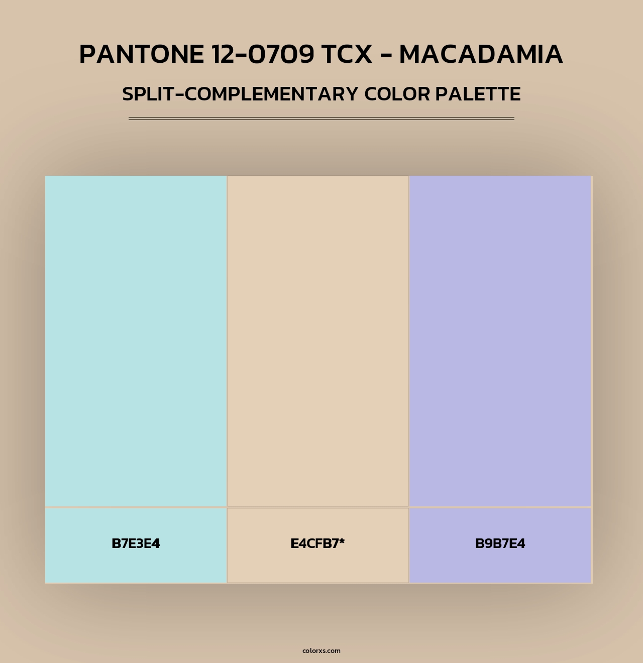 PANTONE 12-0709 TCX - Macadamia - Split-Complementary Color Palette