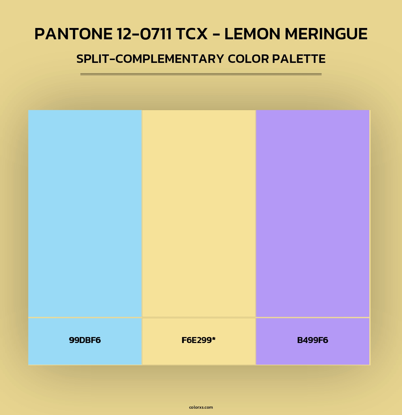 PANTONE 12-0711 TCX - Lemon Meringue - Split-Complementary Color Palette