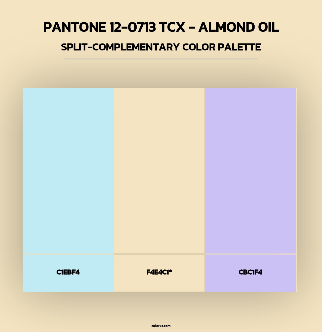 PANTONE 12-0713 TCX - Almond Oil - Split-Complementary Color Palette