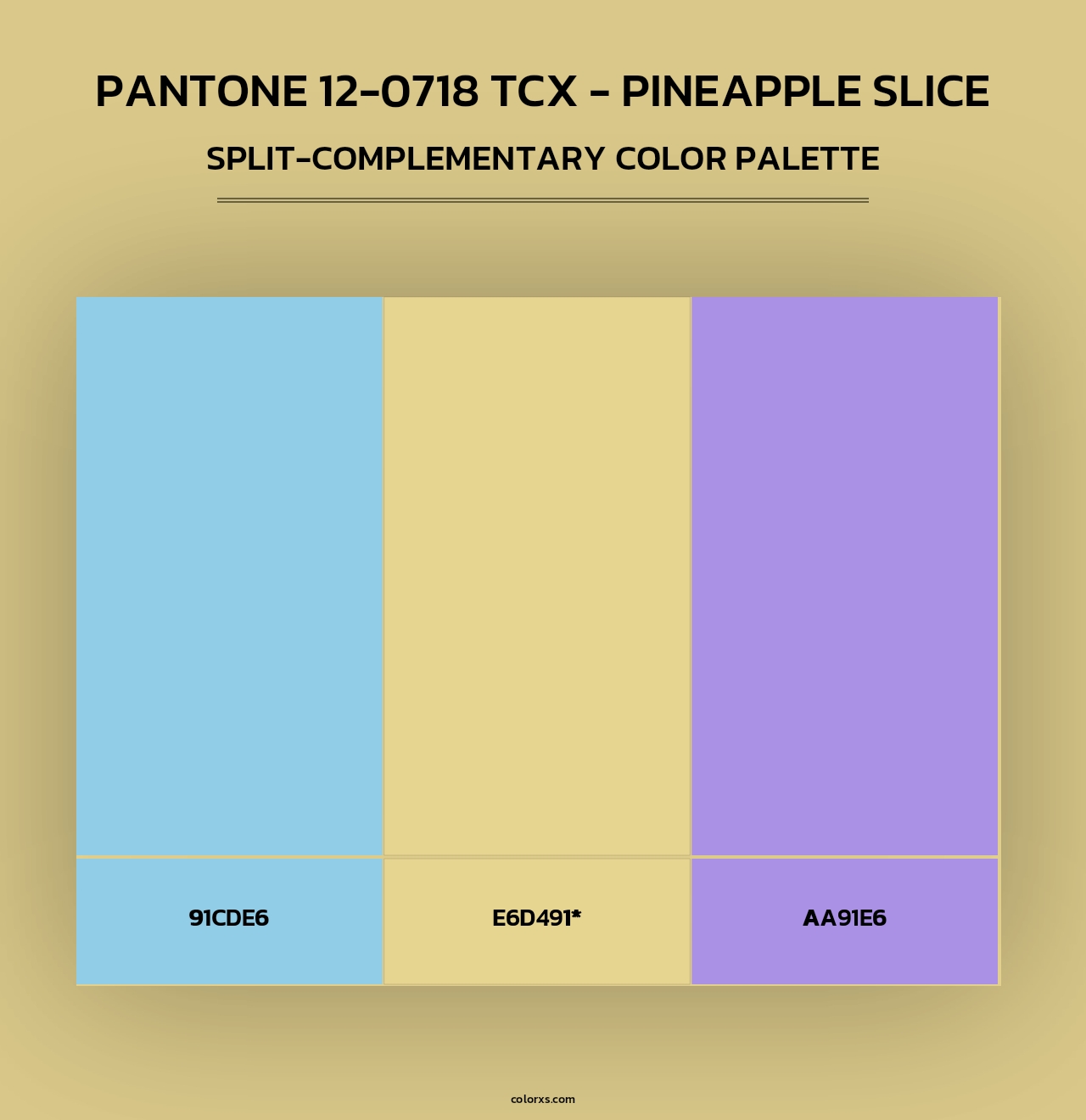 PANTONE 12-0718 TCX - Pineapple Slice - Split-Complementary Color Palette