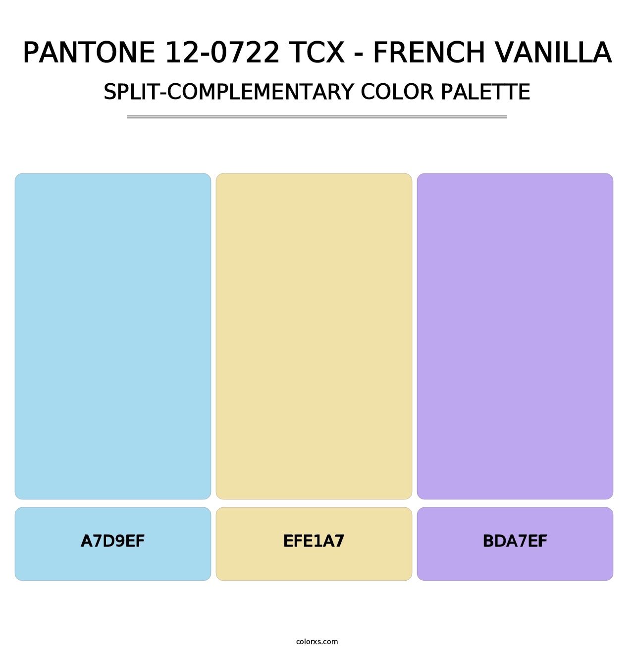 PANTONE 12-0722 TCX - French Vanilla - Split-Complementary Color Palette
