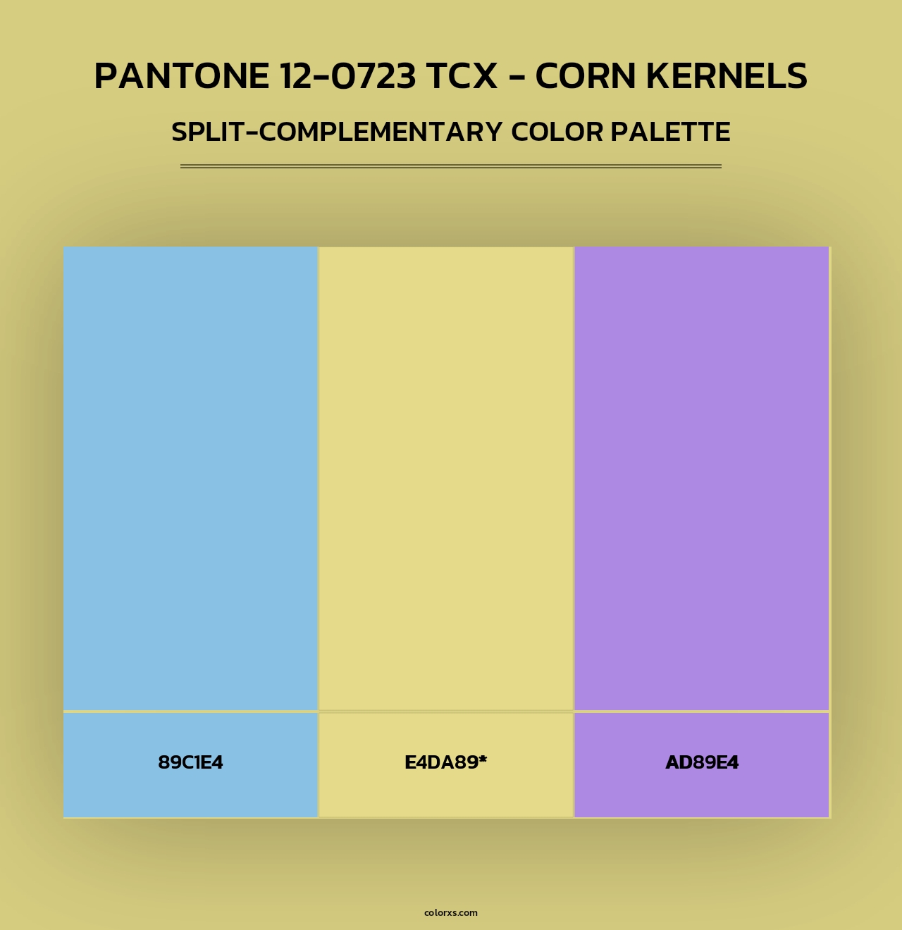 PANTONE 12-0723 TCX - Corn Kernels - Split-Complementary Color Palette