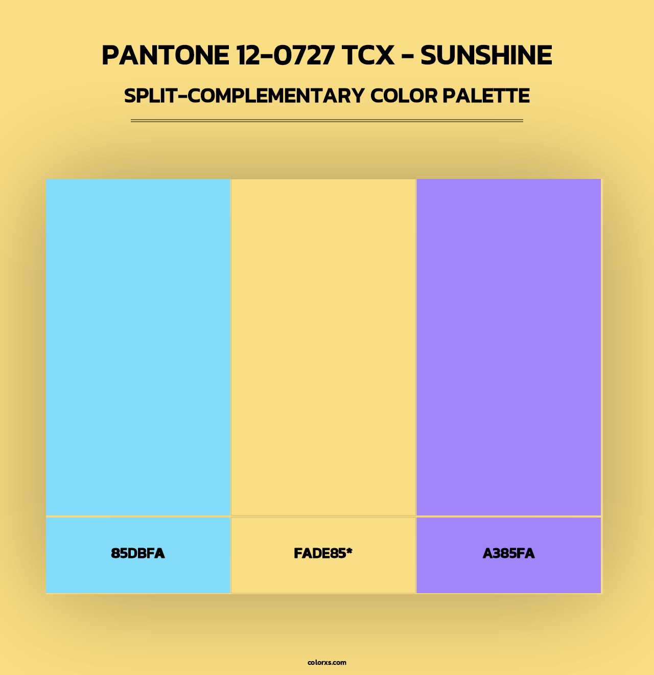 PANTONE 12-0727 TCX - Sunshine - Split-Complementary Color Palette