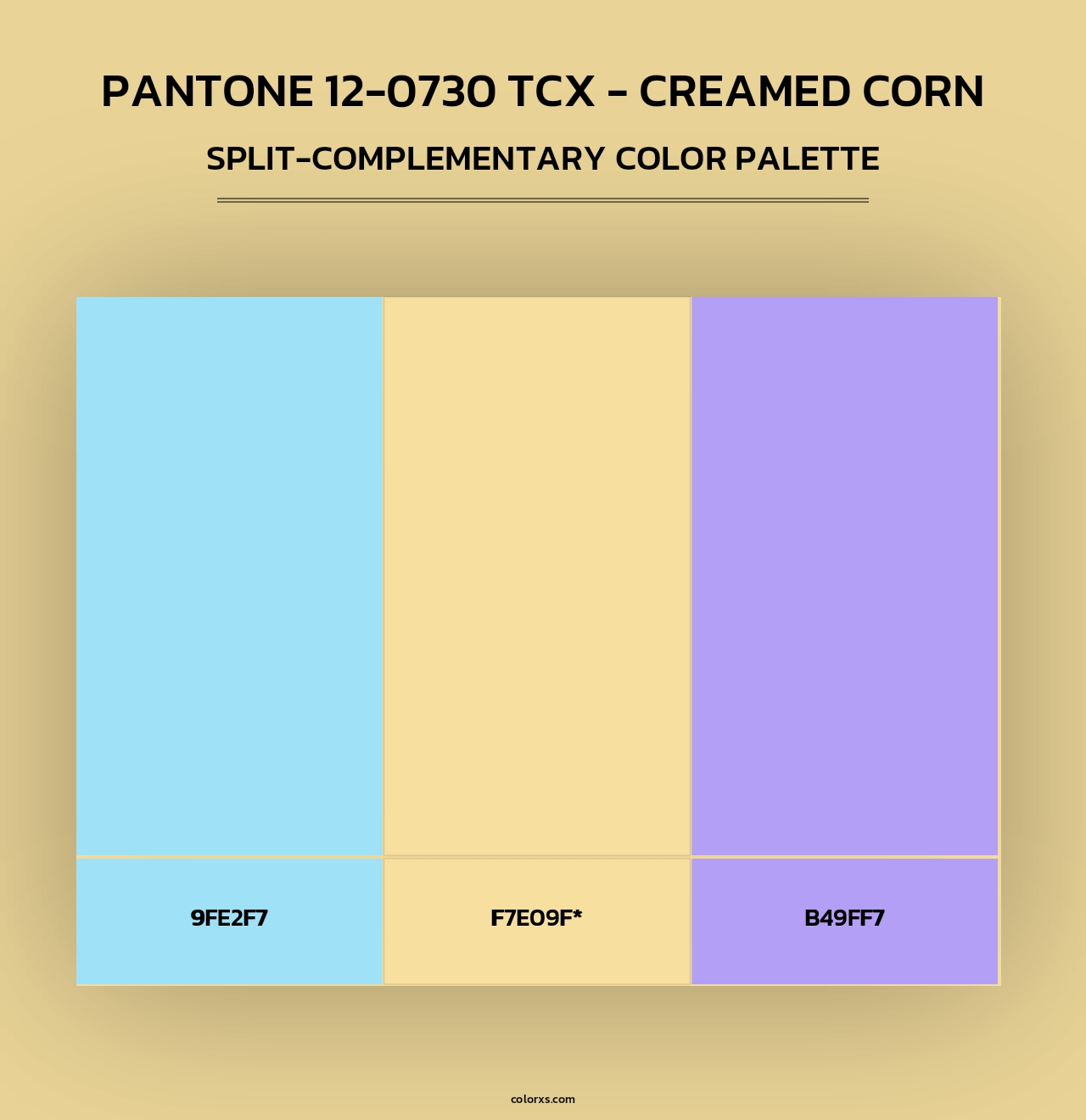 PANTONE 12-0730 TCX - Creamed Corn - Split-Complementary Color Palette