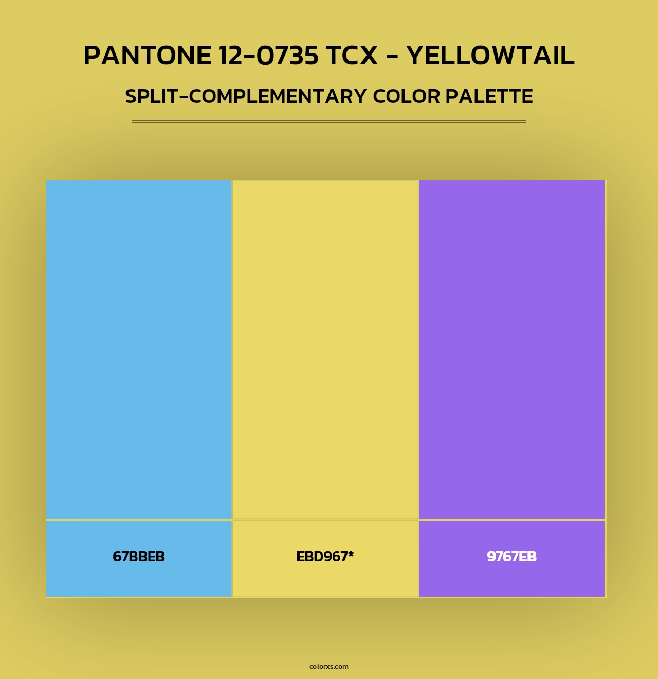 PANTONE 12-0735 TCX - Yellowtail - Split-Complementary Color Palette