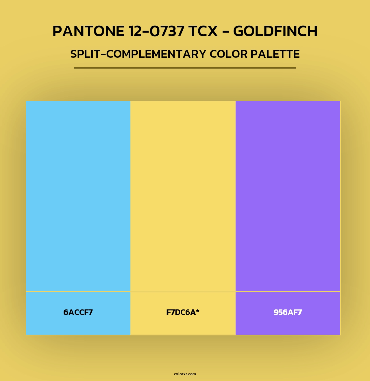 PANTONE 12-0737 TCX - Goldfinch - Split-Complementary Color Palette