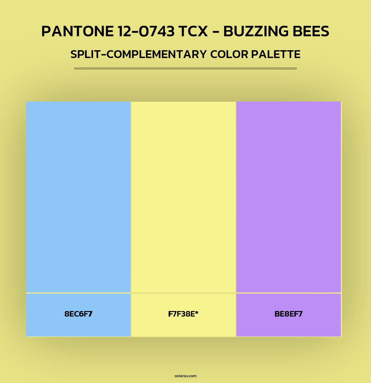PANTONE 12-0743 TCX - Buzzing Bees - Split-Complementary Color Palette