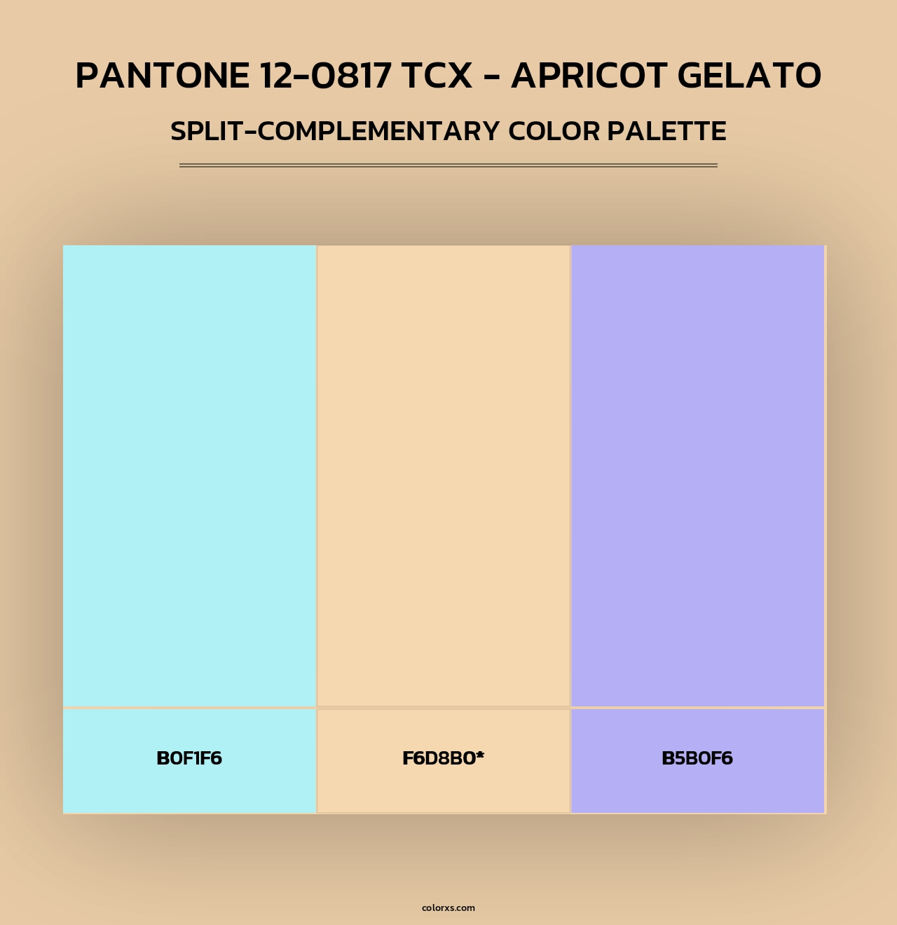 PANTONE 12-0817 TCX - Apricot Gelato - Split-Complementary Color Palette
