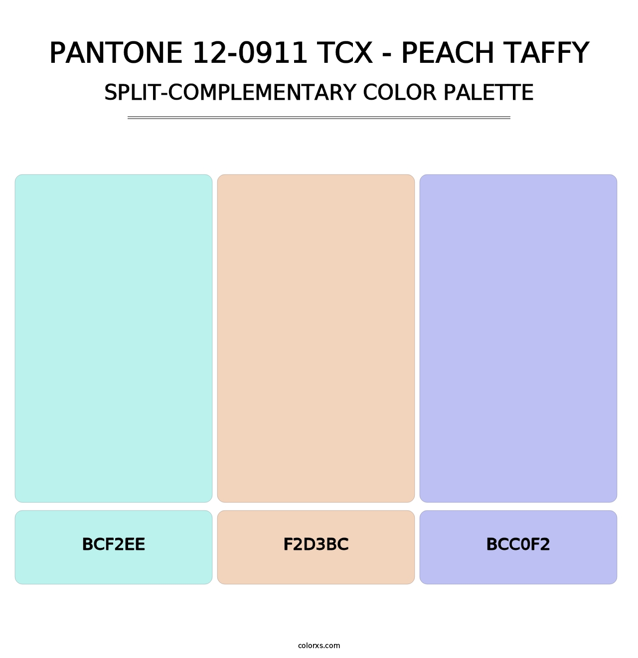 PANTONE 12-0911 TCX - Peach Taffy - Split-Complementary Color Palette