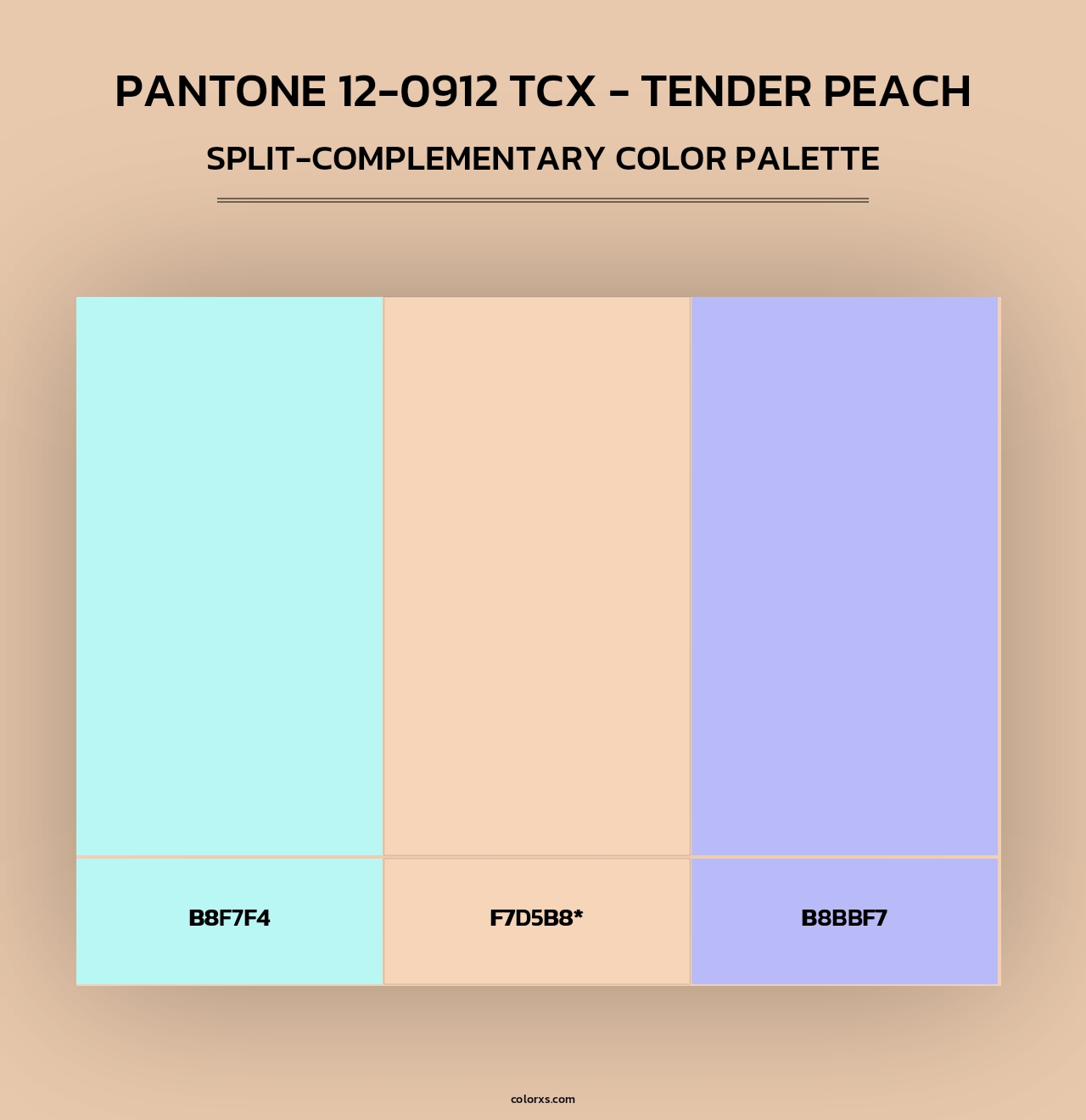 PANTONE 12-0912 TCX - Tender Peach - Split-Complementary Color Palette