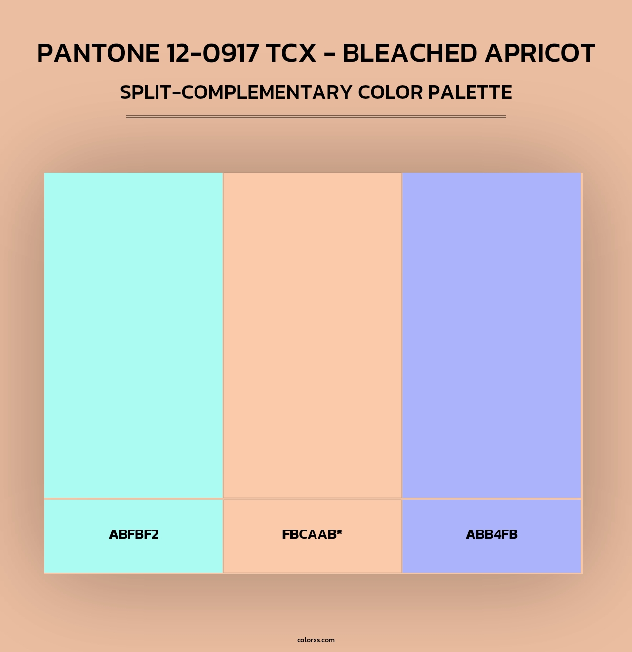 PANTONE 12-0917 TCX - Bleached Apricot - Split-Complementary Color Palette