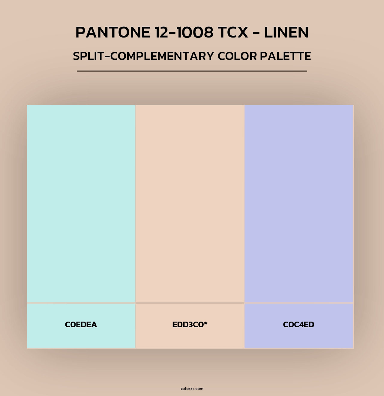 PANTONE 12-1008 TCX - Linen - Split-Complementary Color Palette