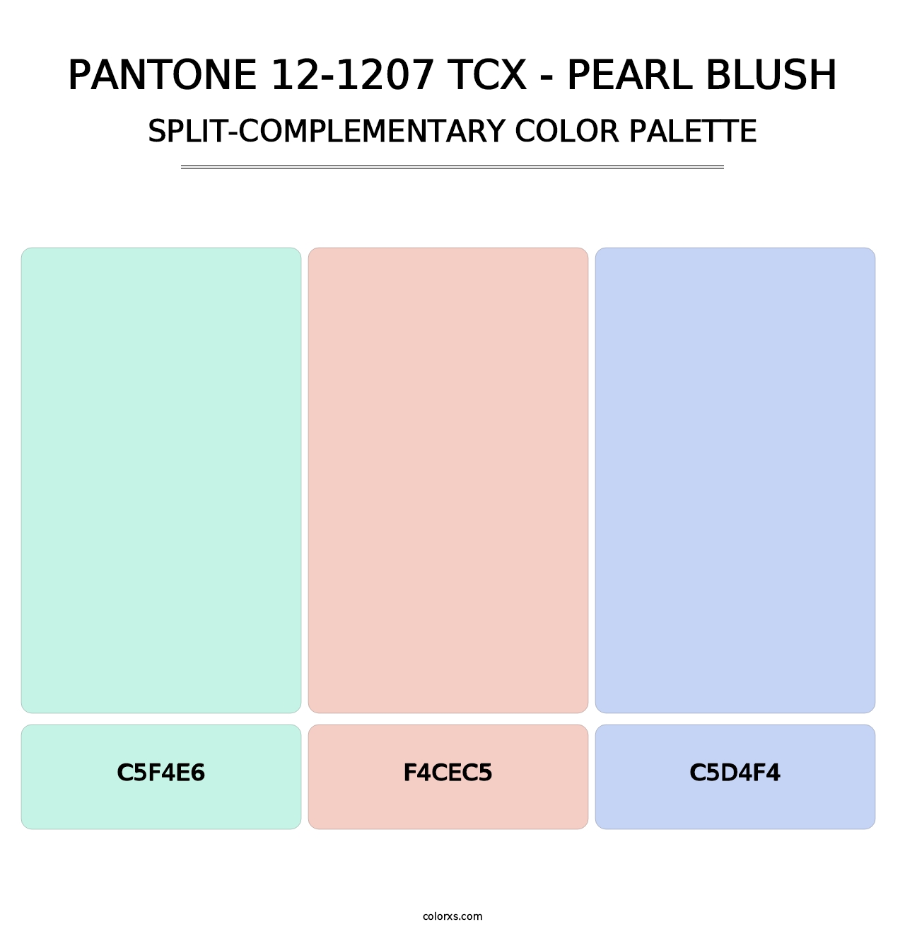 PANTONE 12-1207 TCX - Pearl Blush - Split-Complementary Color Palette
