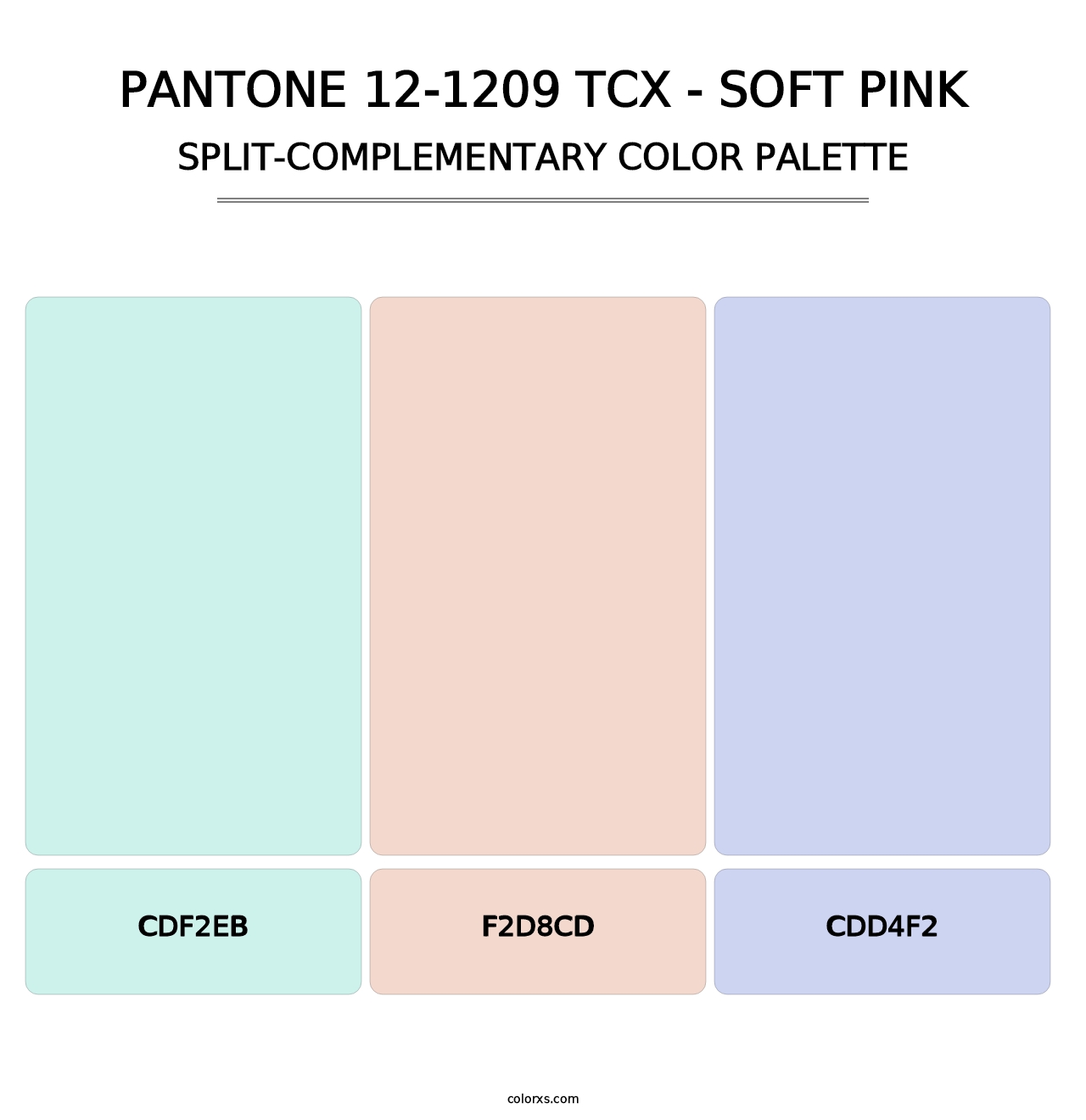 PANTONE 12-1209 TCX - Soft Pink - Split-Complementary Color Palette