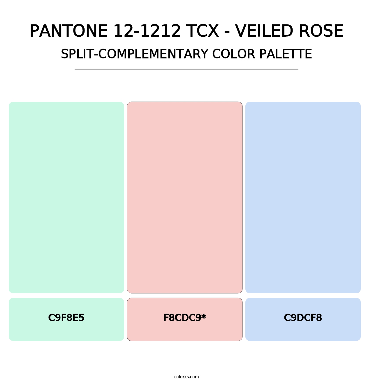 PANTONE 12-1212 TCX - Veiled Rose - Split-Complementary Color Palette
